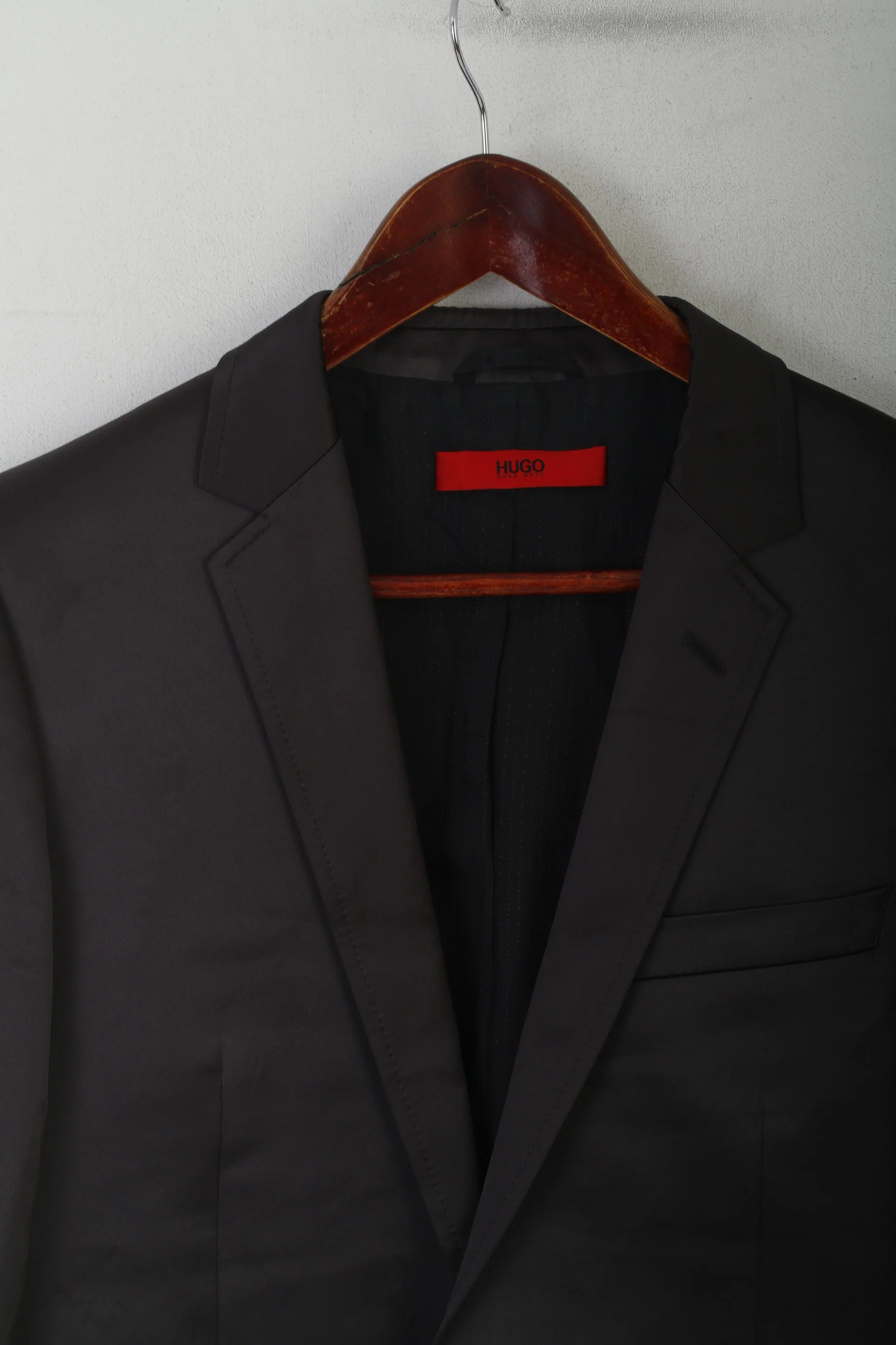 Hugo Boss Men 38 48 Blazer Black Shiny Alko Heise Single Breasted Jacket - Image 3