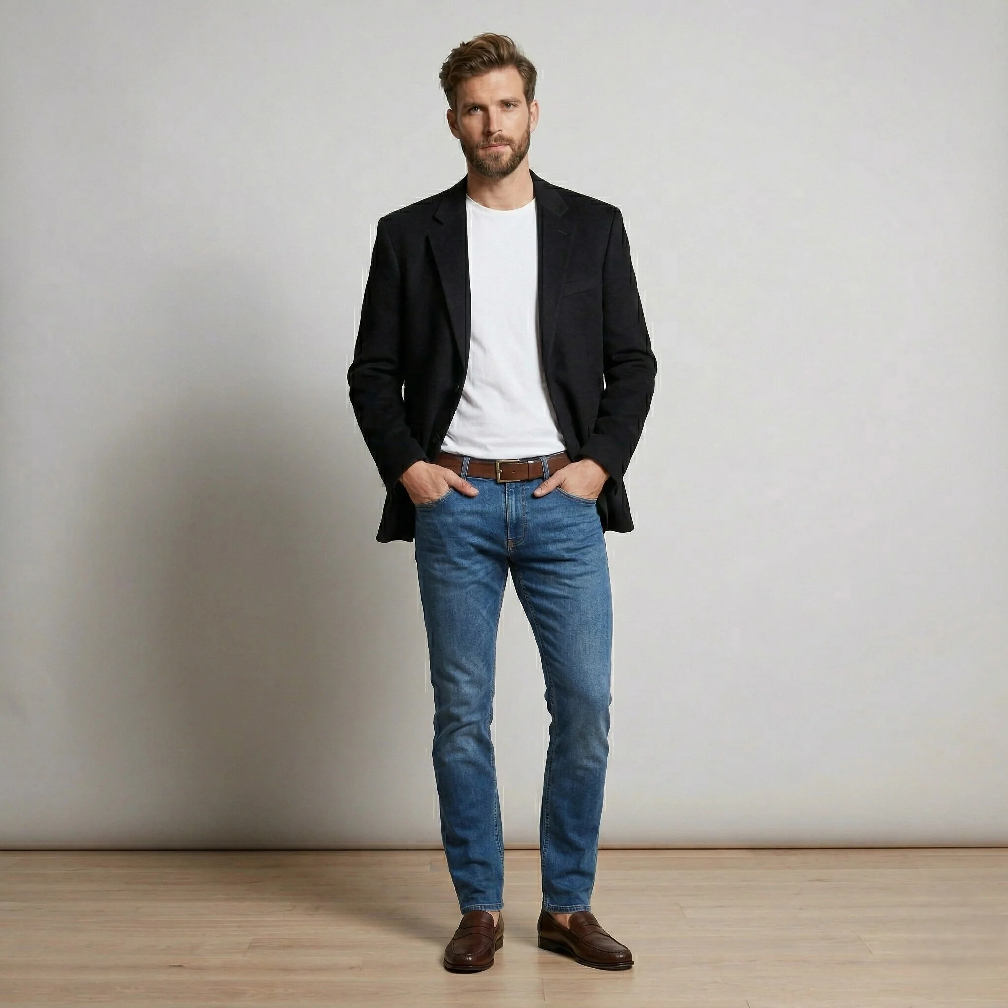 Hugo Boss Men 46 Blazer Black Guattro Cashmere Wool London Vintage Jacket