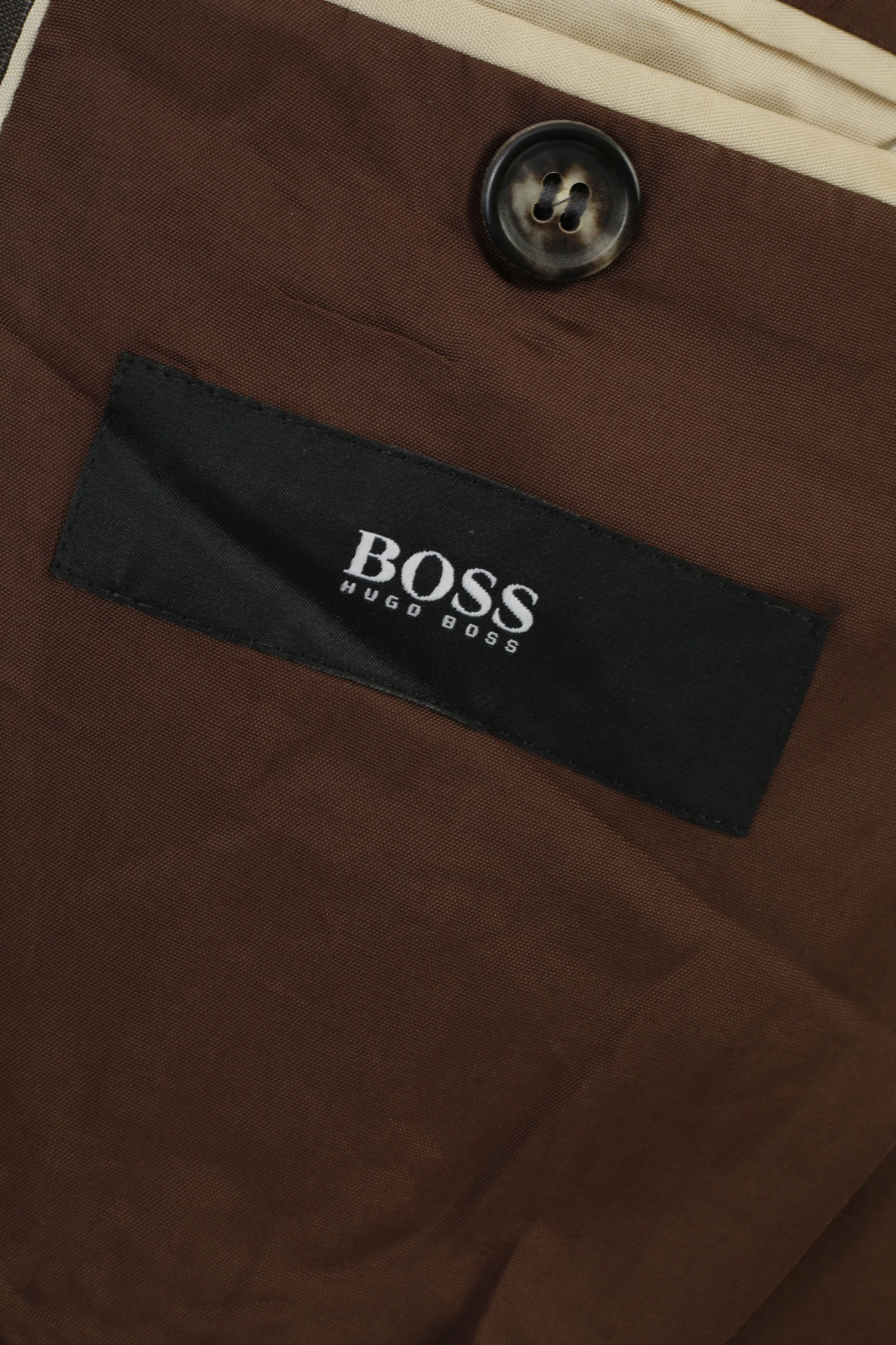 Hugo Boss Men 40 50 Blazer Grey Striped Virgin Wool Single Breasted Vintage Jacket - Image 4