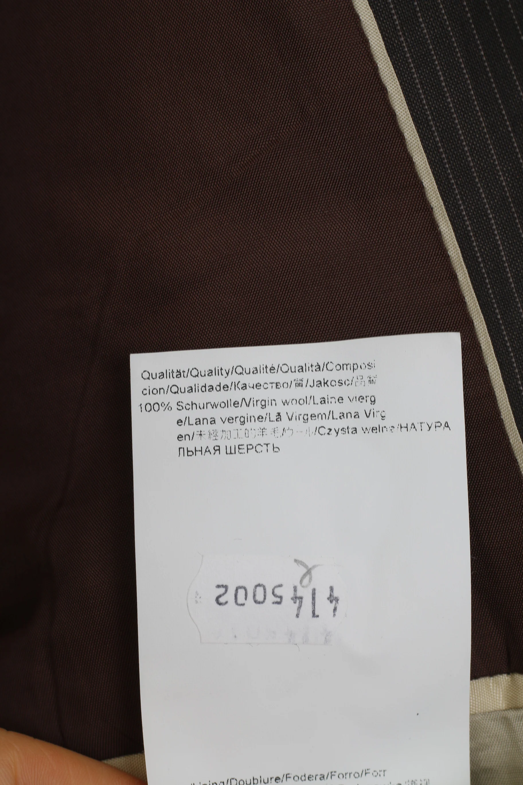 Hugo Boss Men 40 50 Blazer Grey Striped Virgin Wool Single Breasted Vintage Jacket - Image 6