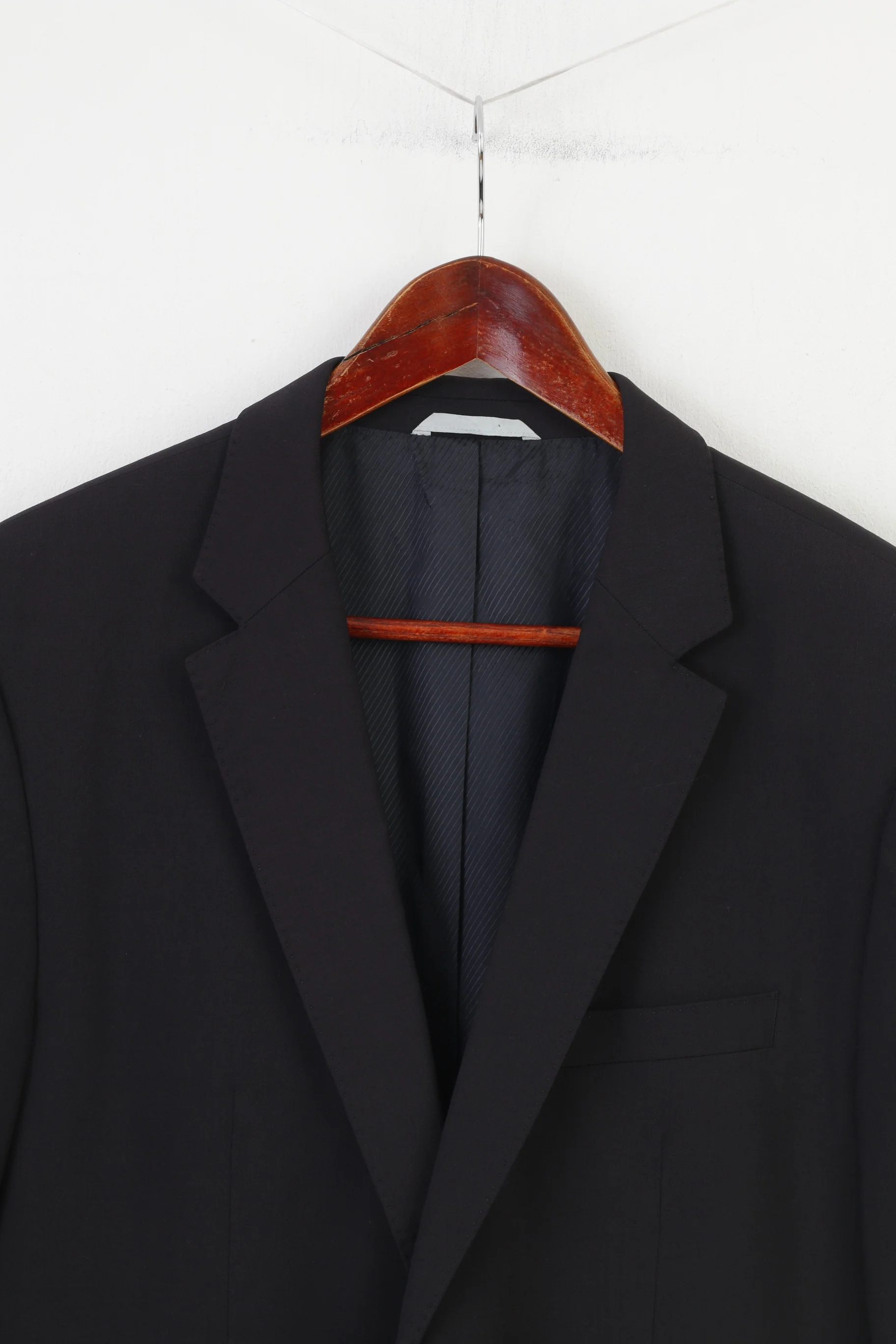 Hugo Boss Men 40 98 Blazer Navy Wool Vintage James Sharp Single Breasted Jacket - Image 2