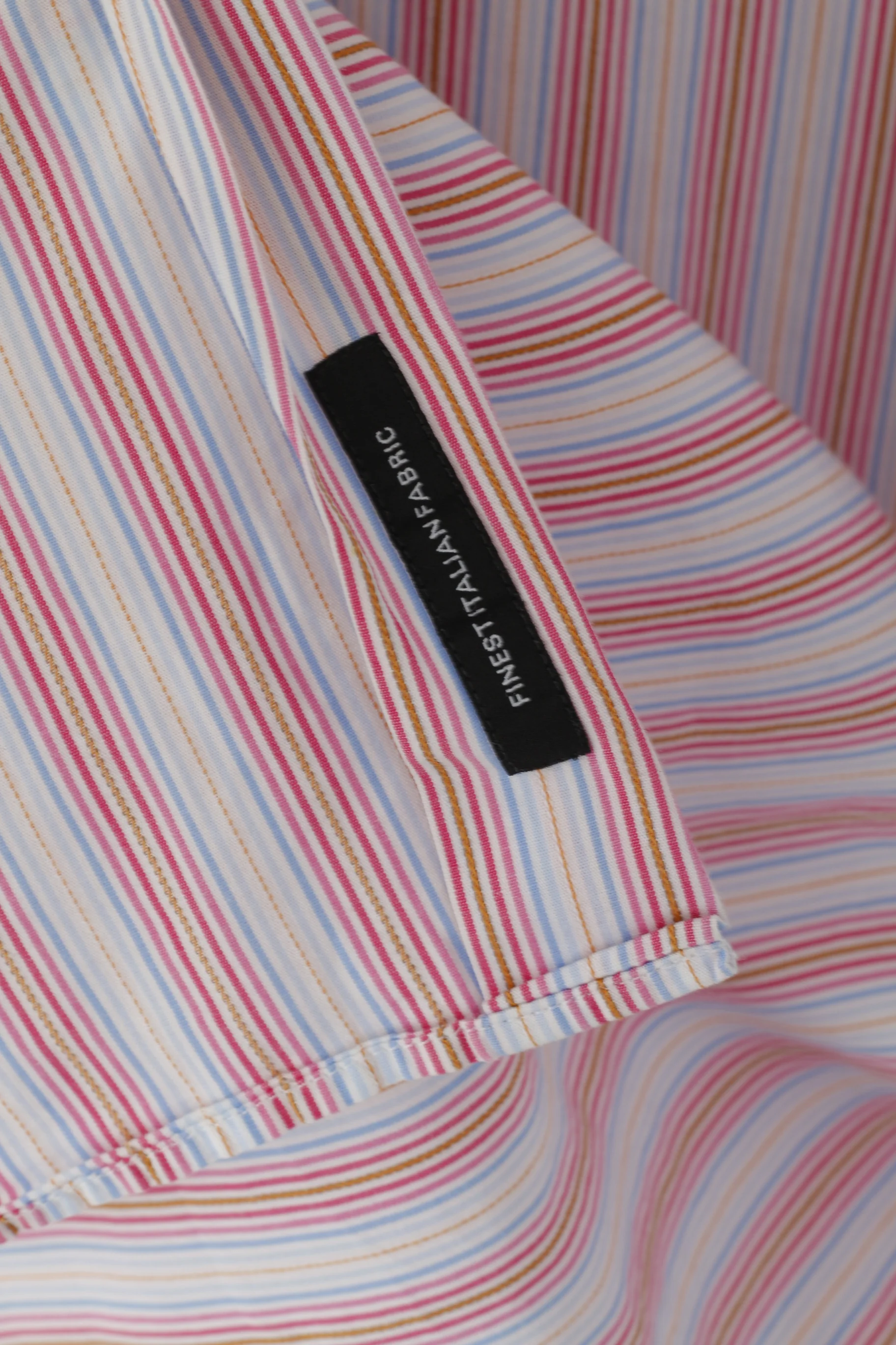 Hugo Boss Men 41 16 L Casual Shirt Blue Pink Striped Cotton Long Sleeve Top - Image 5