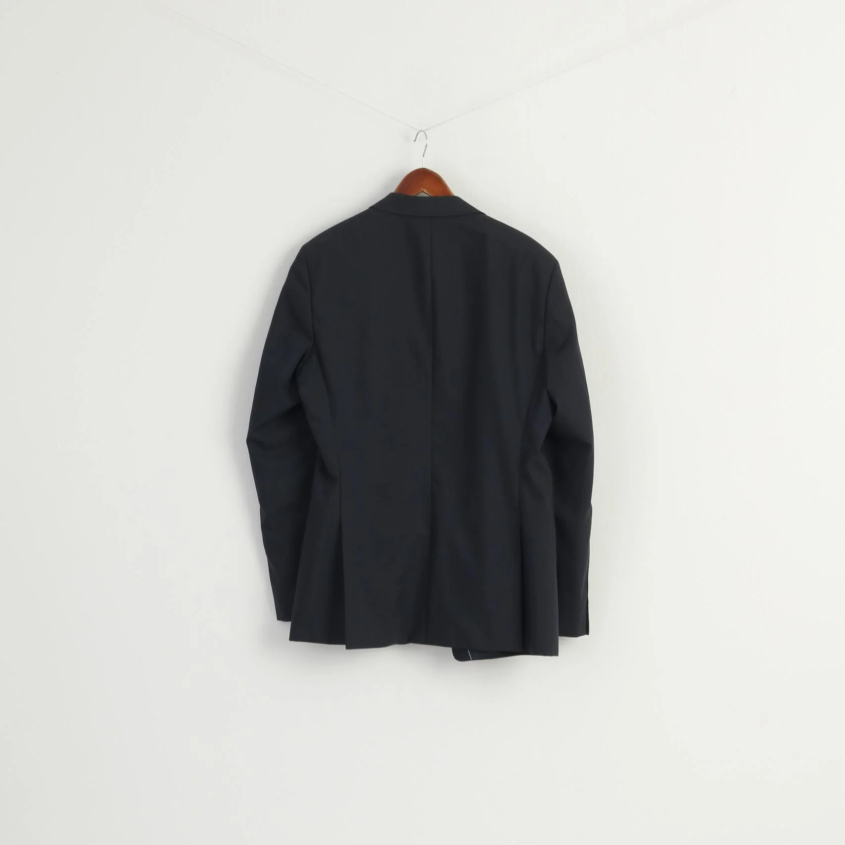 Hugo Boss Men 42 102 Blazer Navy Virgin Wool Striped Single Breasted Jacket - Image 6