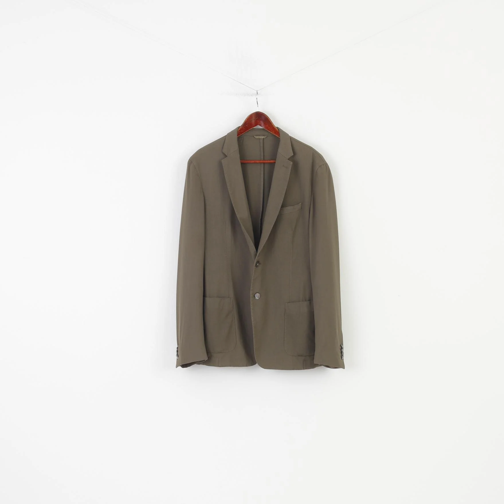 Hugo Boss Men 42 52 Blazer Khaki Wool Super 110 Breasted Jacket Top