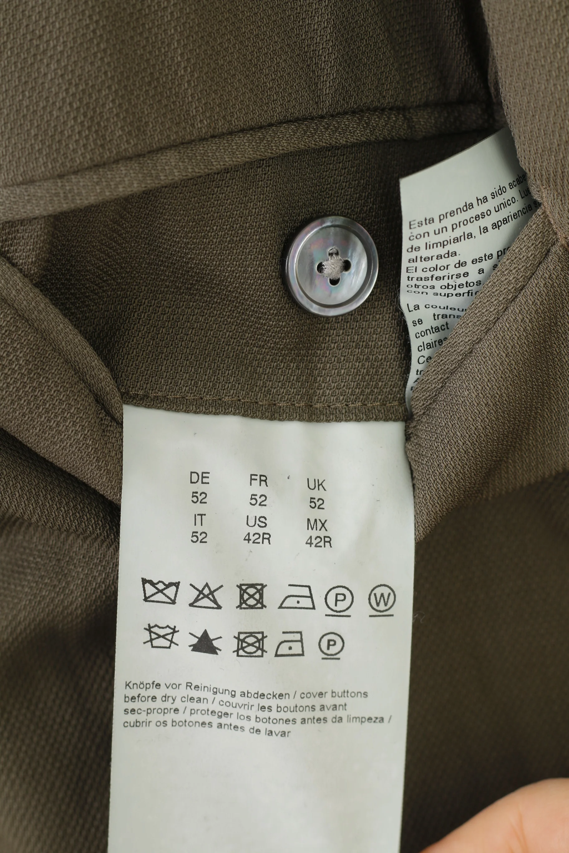 Hugo Boss Men 42 52 Blazer Khaki Wool Super 110 Breasted Jacket Top - Image 5