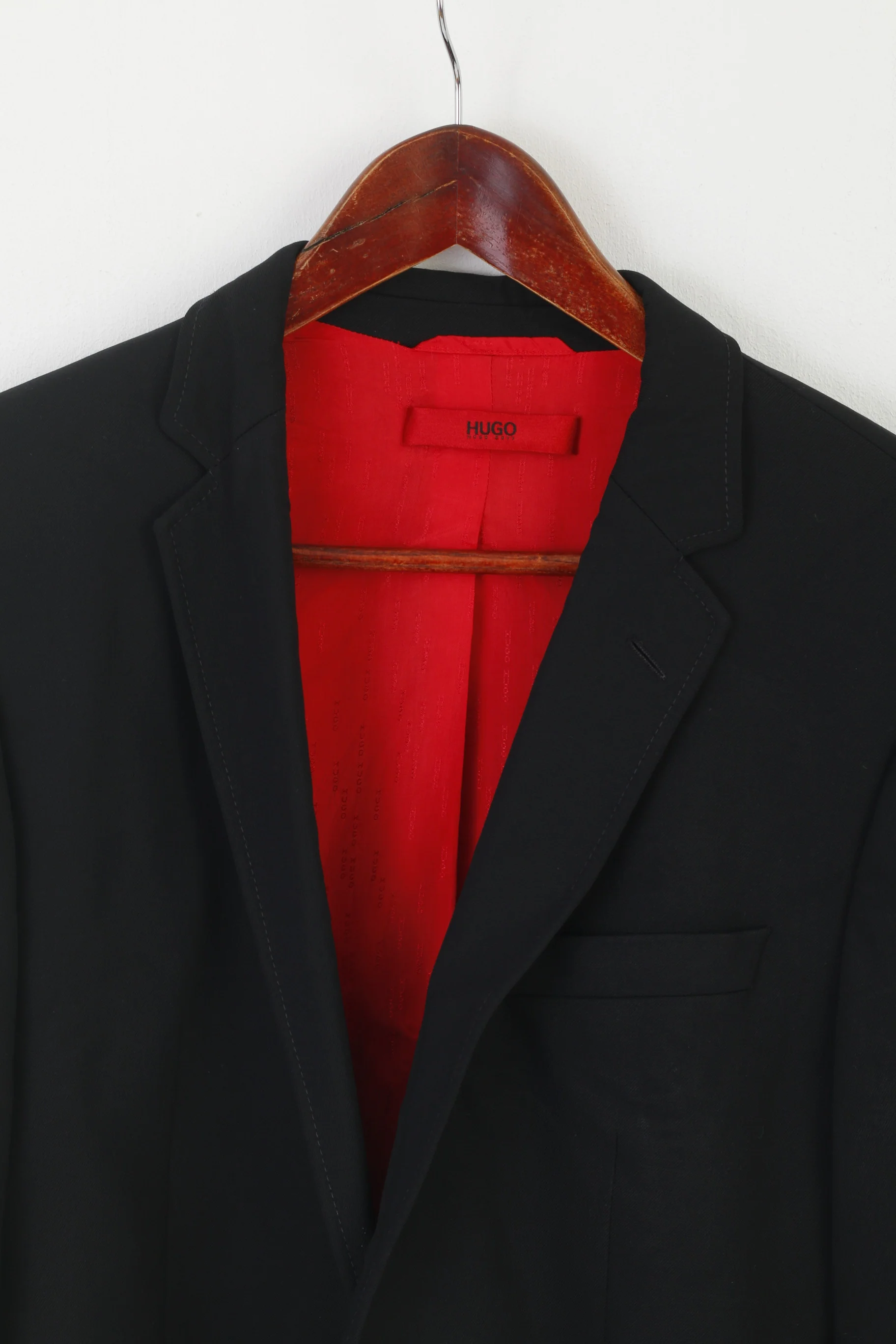 Hugo Boss Men 48 38 Blazer Black Wool Aiko Heise Vintage Single Breasted Jacket - Image 2
