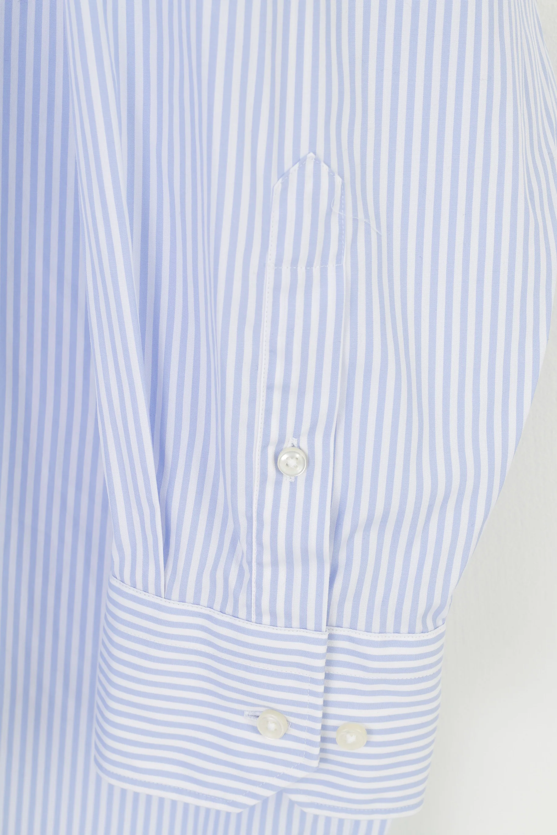 Hugo Boss Men 49 19 1/2 Casual Shirt Striped Blue Long Sleeve Fit Cotton Top - Image 3