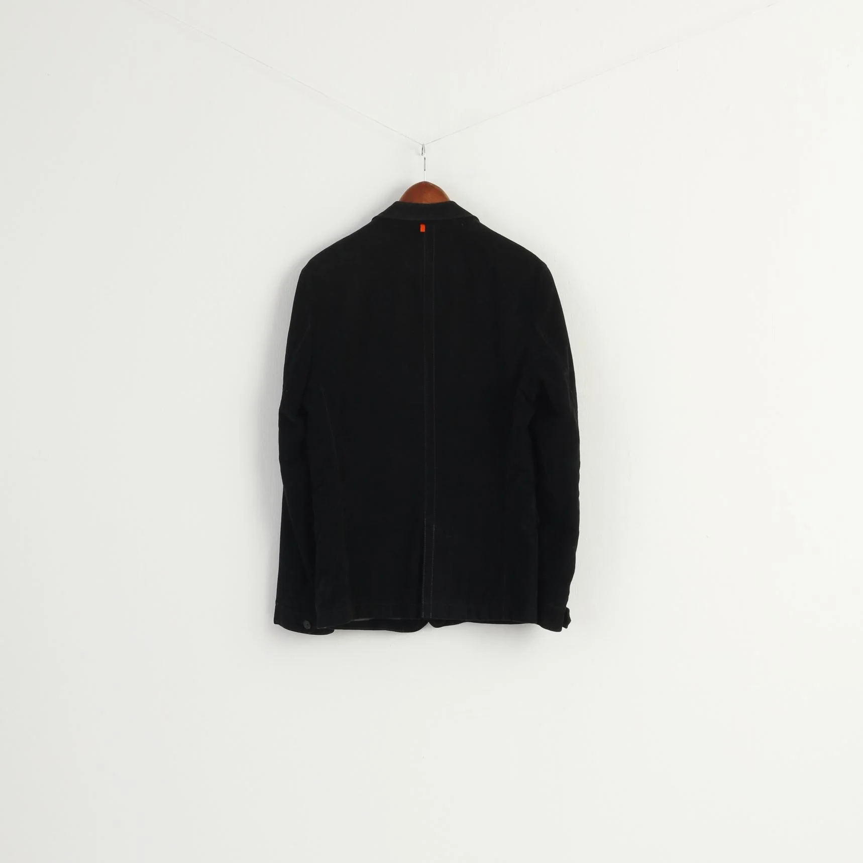Hugo Boss Men 50 40 Blazer Black Cotton Sport Pockets Single Breasted Jacket - Image 8