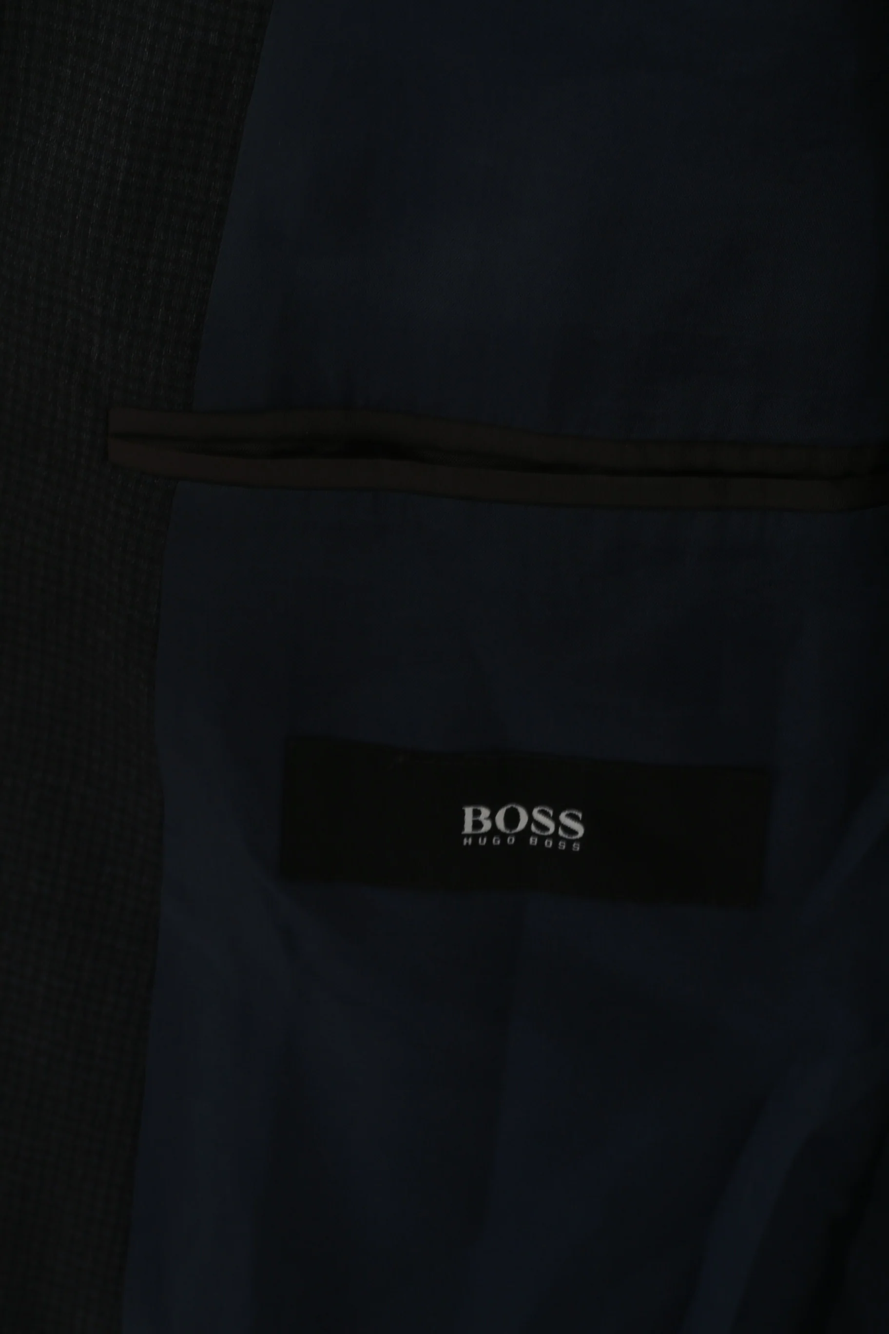 Hugo Boss Men 50 40 Blazer Navy Check REDA Wool Italy Single Breasted Jacket - Image 7