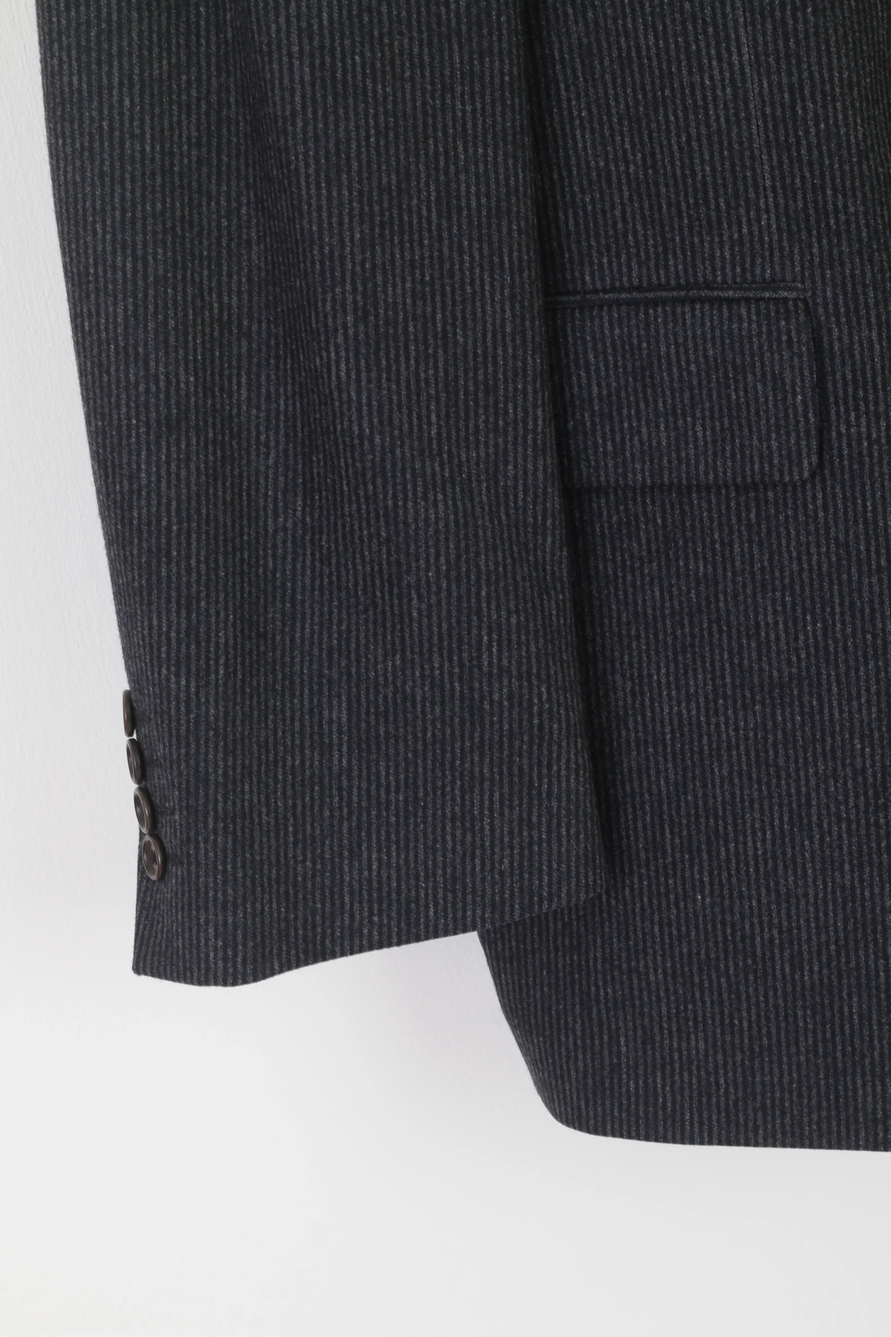 Hugo Boss Men 52 42 Blazer Navy Striped Wool Carlo Basrbera Italy Vintage Jacket - Image 4
