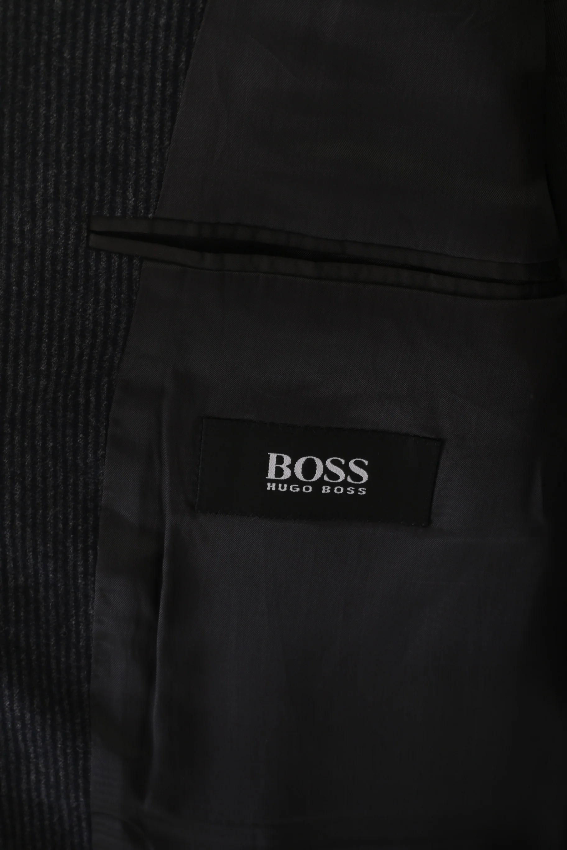 Hugo Boss Men 52 42 Blazer Navy Striped Wool Carlo Basrbera Italy Vintage Jacket - Image 7
