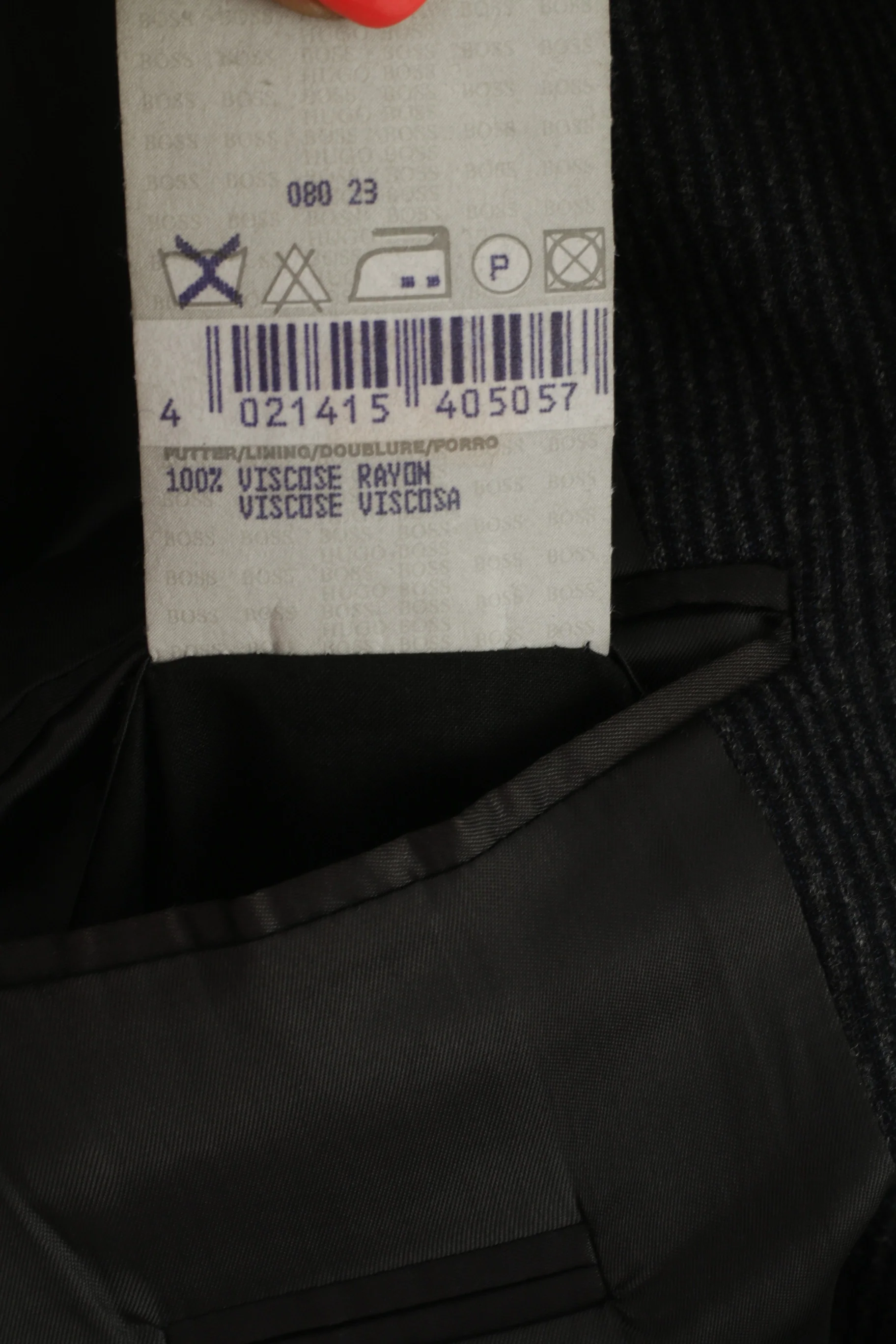 Hugo Boss Men 52 42 Blazer Navy Striped Wool Carlo Basrbera Italy Vintage Jacket - Image 8