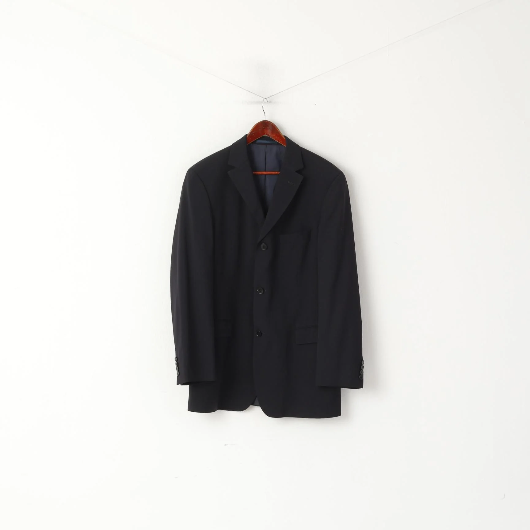 Hugo Boss Men 52 42 Blazer Navy Virgin Wool Rossellini Movie Single Breasted Jacket
