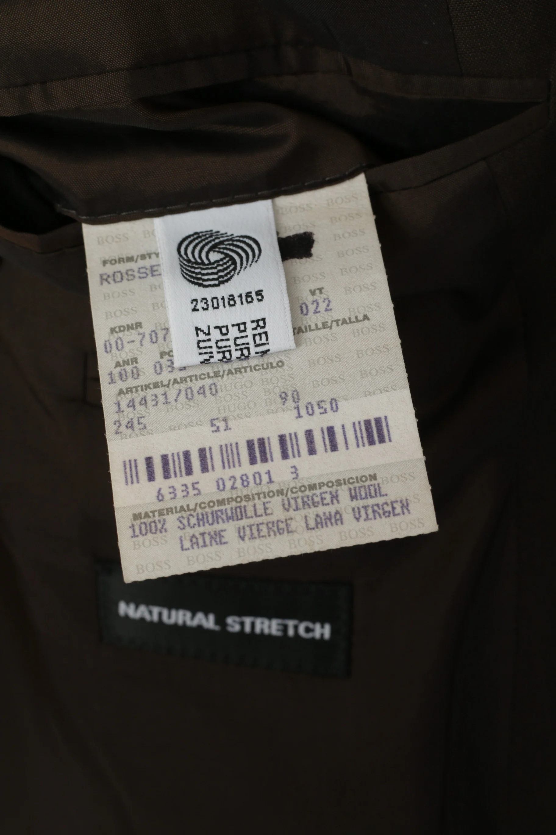 Hugo Boss Men 54 44 Blazer Brown Virgin Wool Natural Stretch Single Breasted Jacket - Image 6