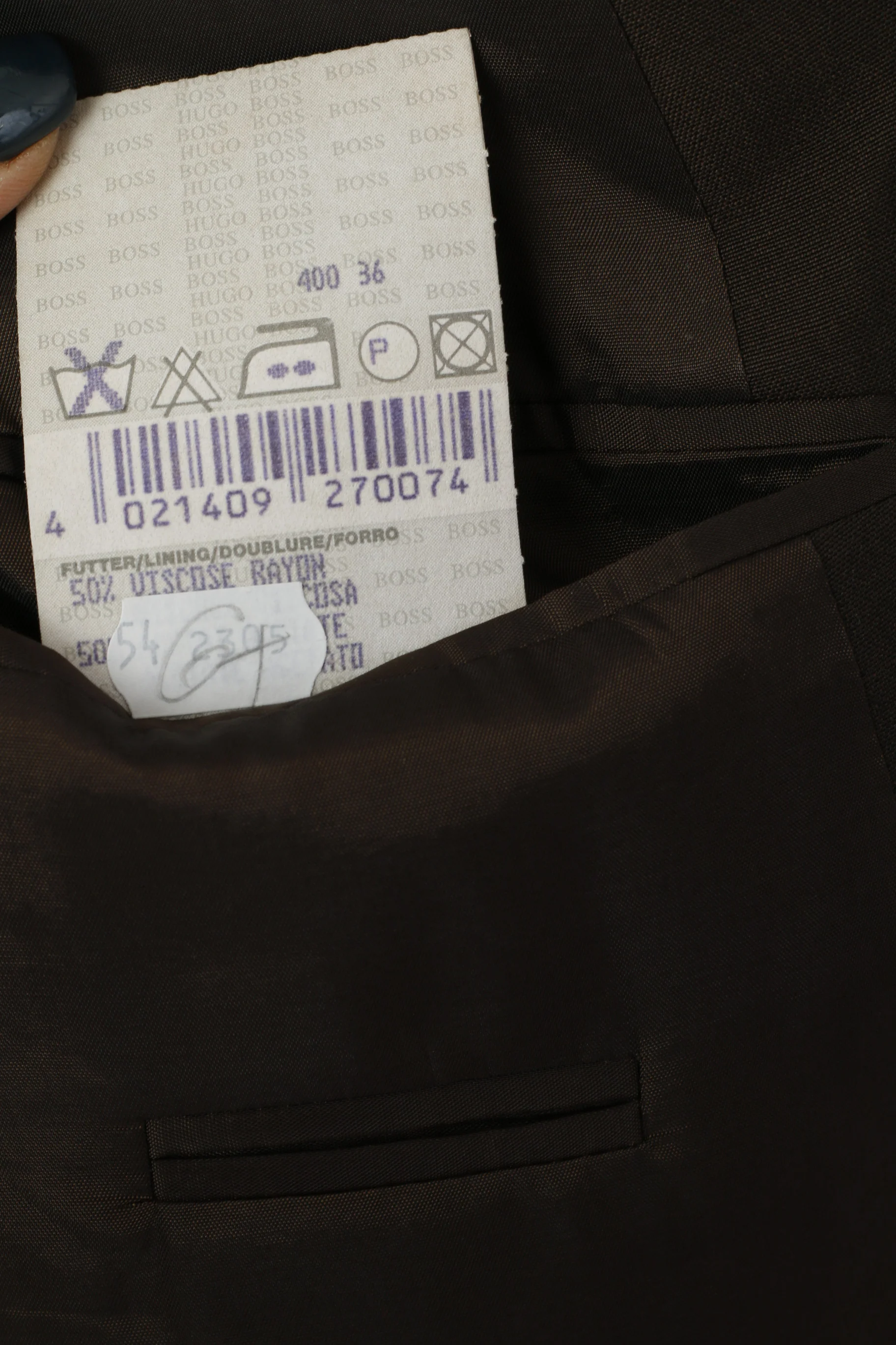 Hugo Boss Men 54 44 Blazer Brown Virgin Wool Natural Stretch Single Breasted Jacket - Image 8
