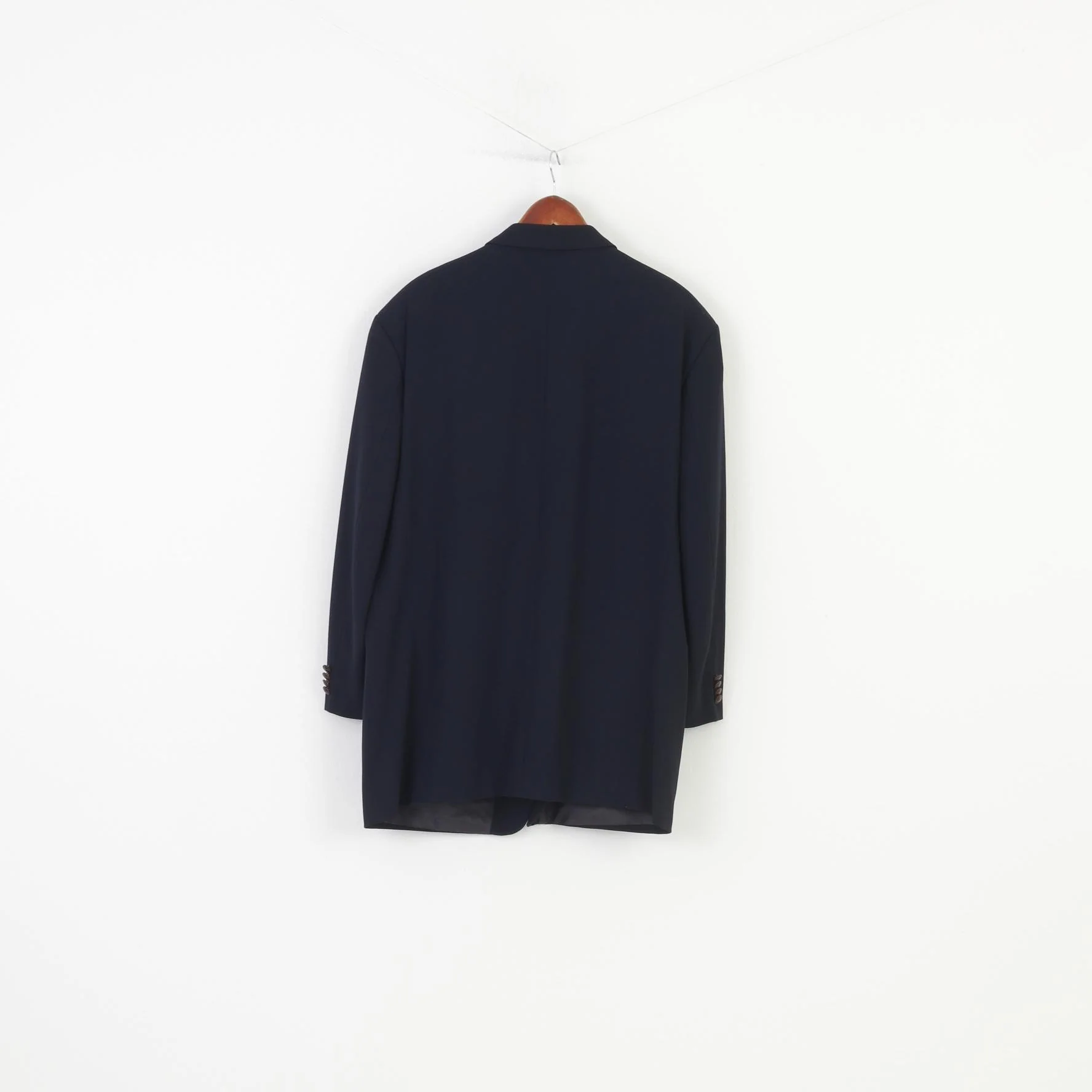 Hugo Boss Men 58 Blazer Navy Elegant Super 100 Wool Bottoms Jacket - Image 10