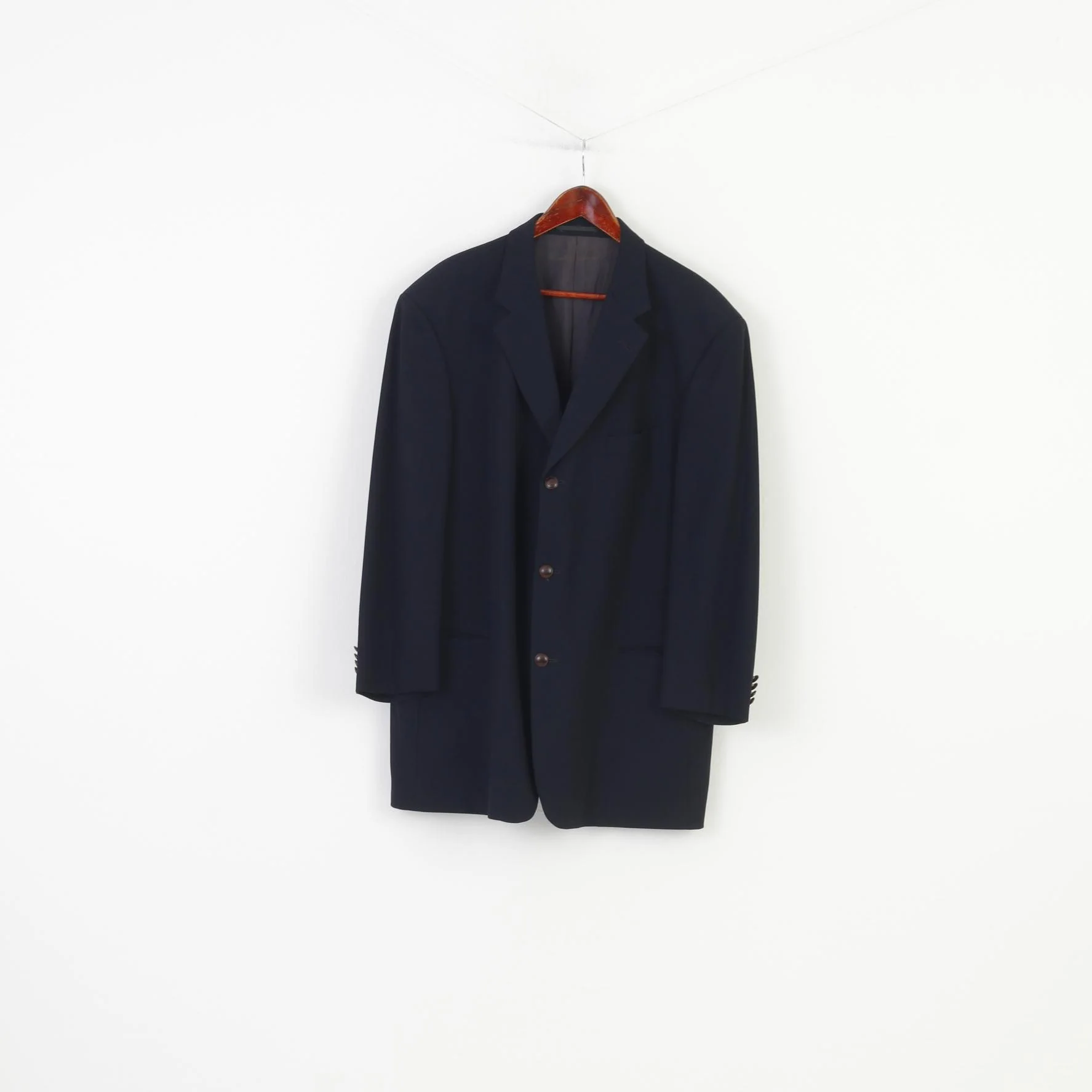 Hugo Boss Men 58 Blazer Navy Elegant Super 100 Wool Bottoms Jacket - Image 2