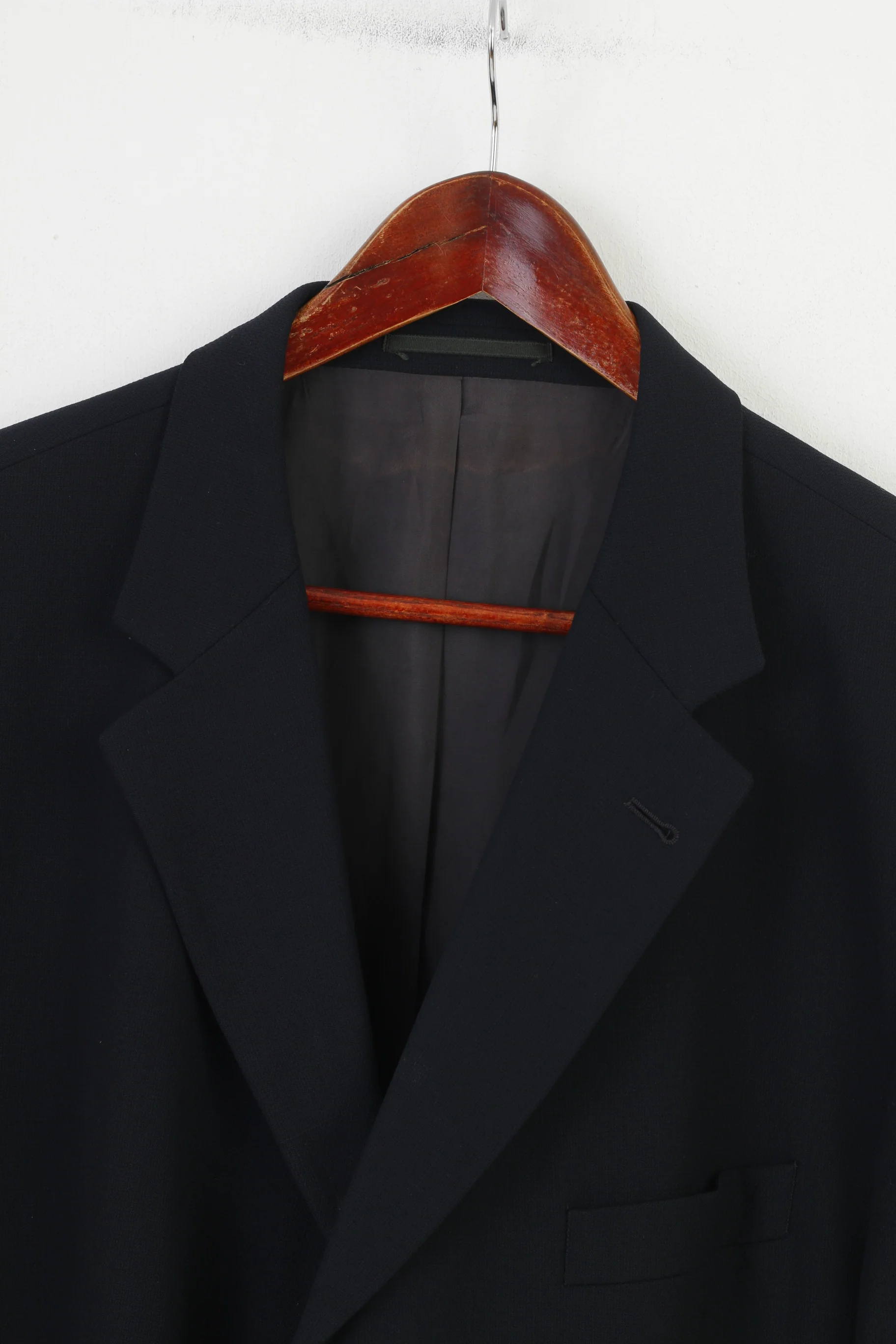 Hugo Boss Men 58 Blazer Navy Elegant Super 100 Wool Bottoms Jacket - Image 3