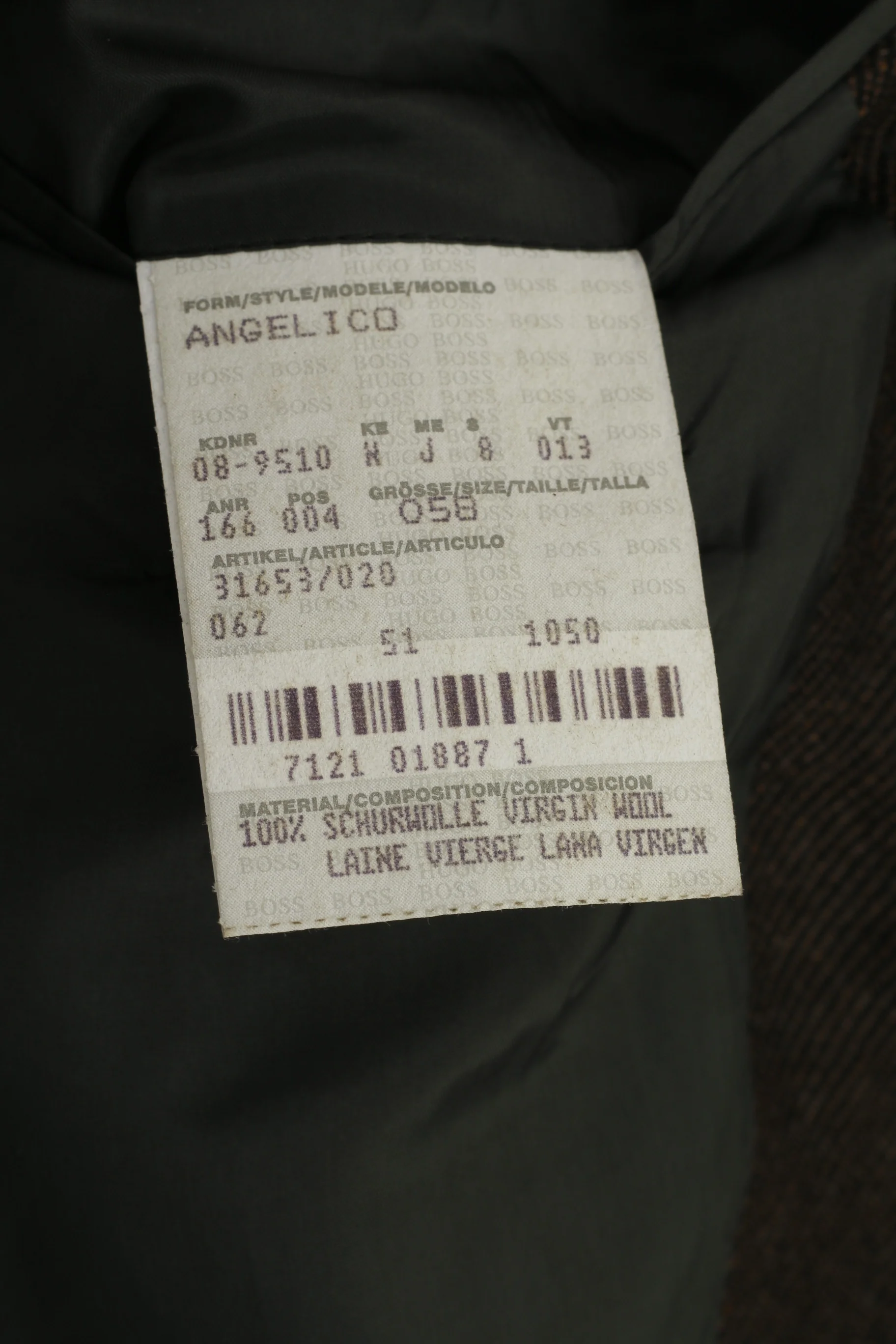 Hugo Boss Men 48 58 Blazer Vintage Wool Dark Brown Single Breasted Jacket Top - Image 5