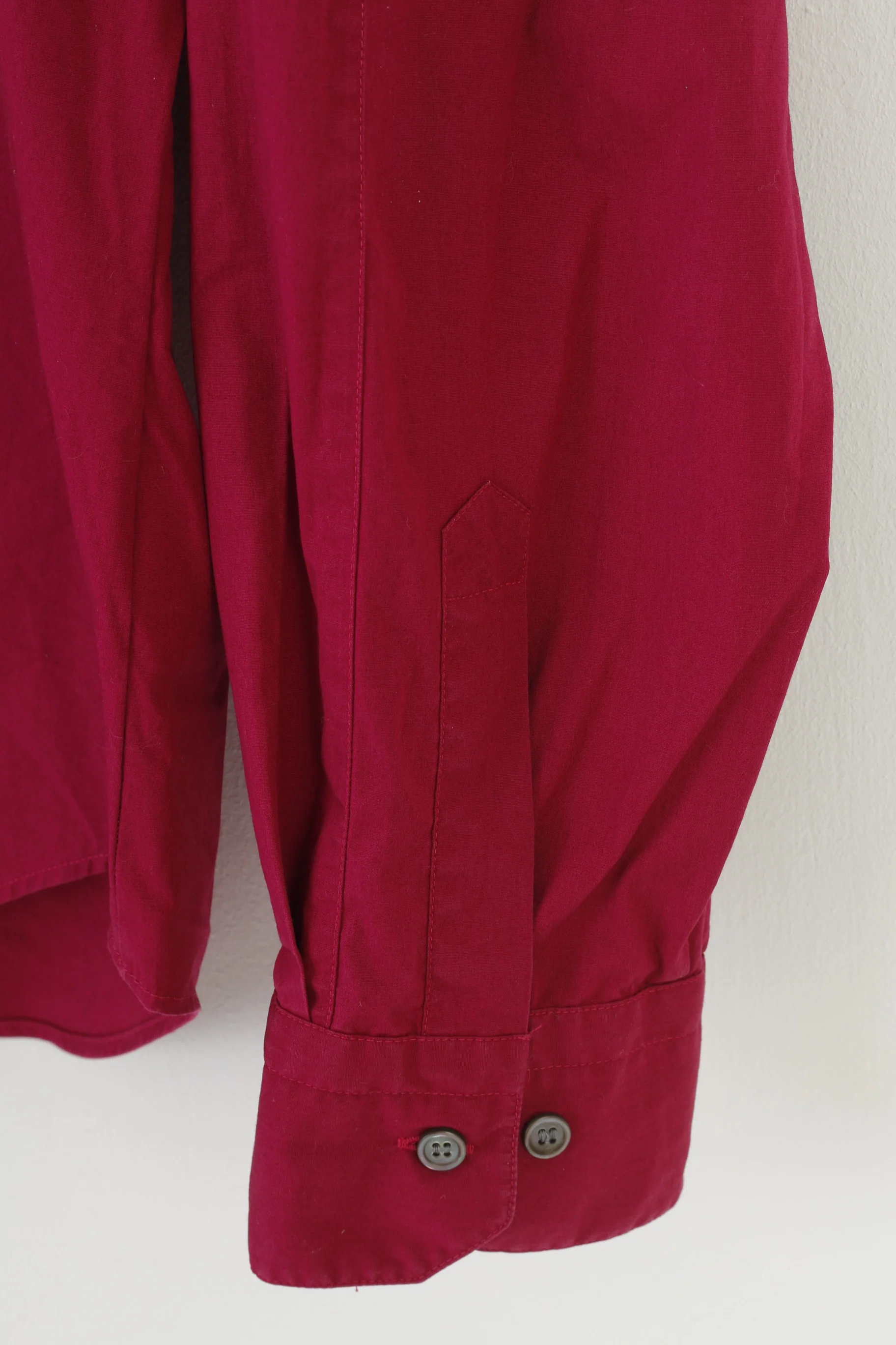 Hugo Boss Men XL Casual Shirt Burgundy Long Sleeve Collar Stretch Cotton Top - Image 3