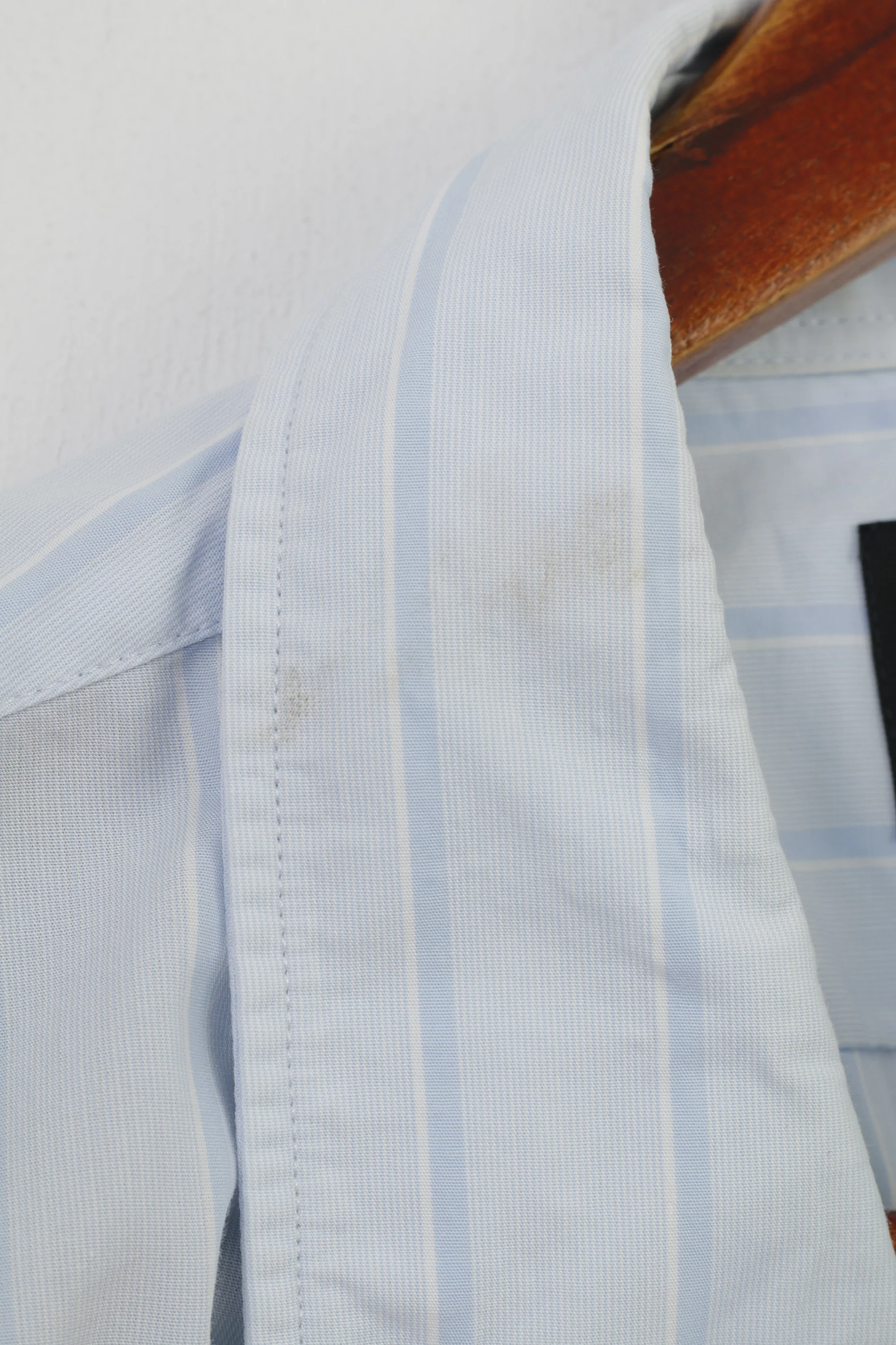 Hugo Boss Men XL Casual Shirt Striped Blue Collar Cotton Short Sleeve Top - Image 7