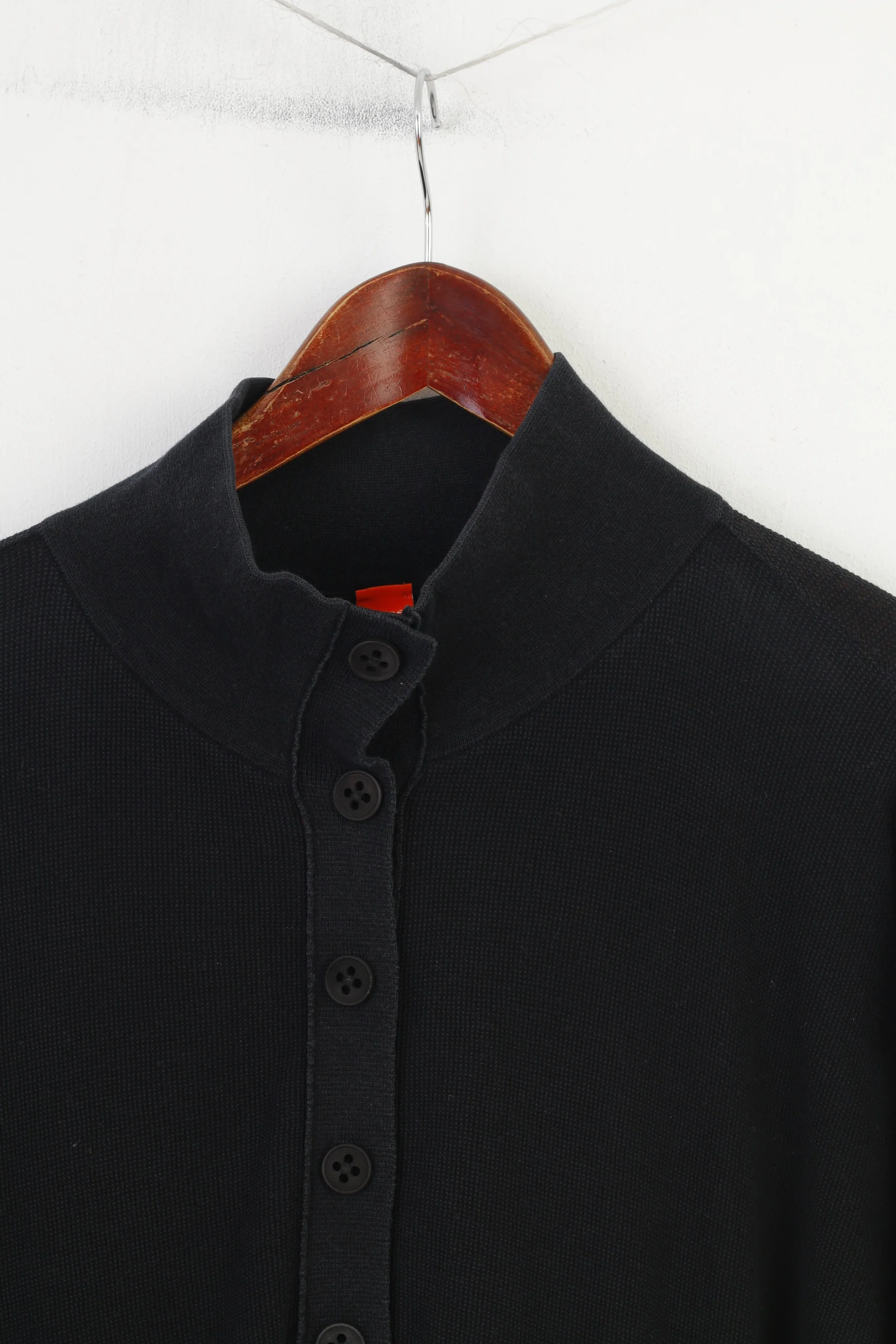 Hugo Boss Women XS Jumper Black Vtg Bottoms Cotton Classic Sweater Top - Image 2