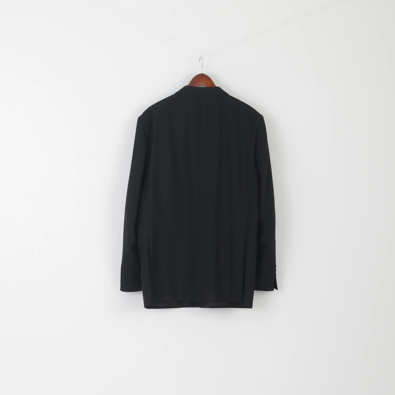 Hugo James Men 44 Blazer Black Wool woven in England Single Breasted Jacket - Image 6