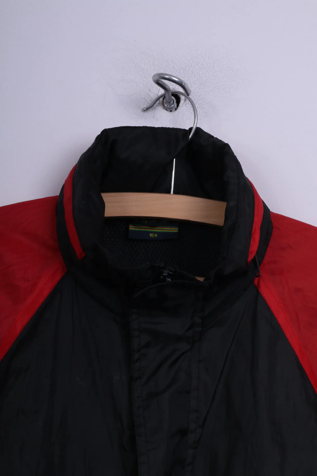 Saruccia Sportiv Boys 164 Lightweight Jacket Black Full Zipper Hidden Hood Sportswear - Image 2