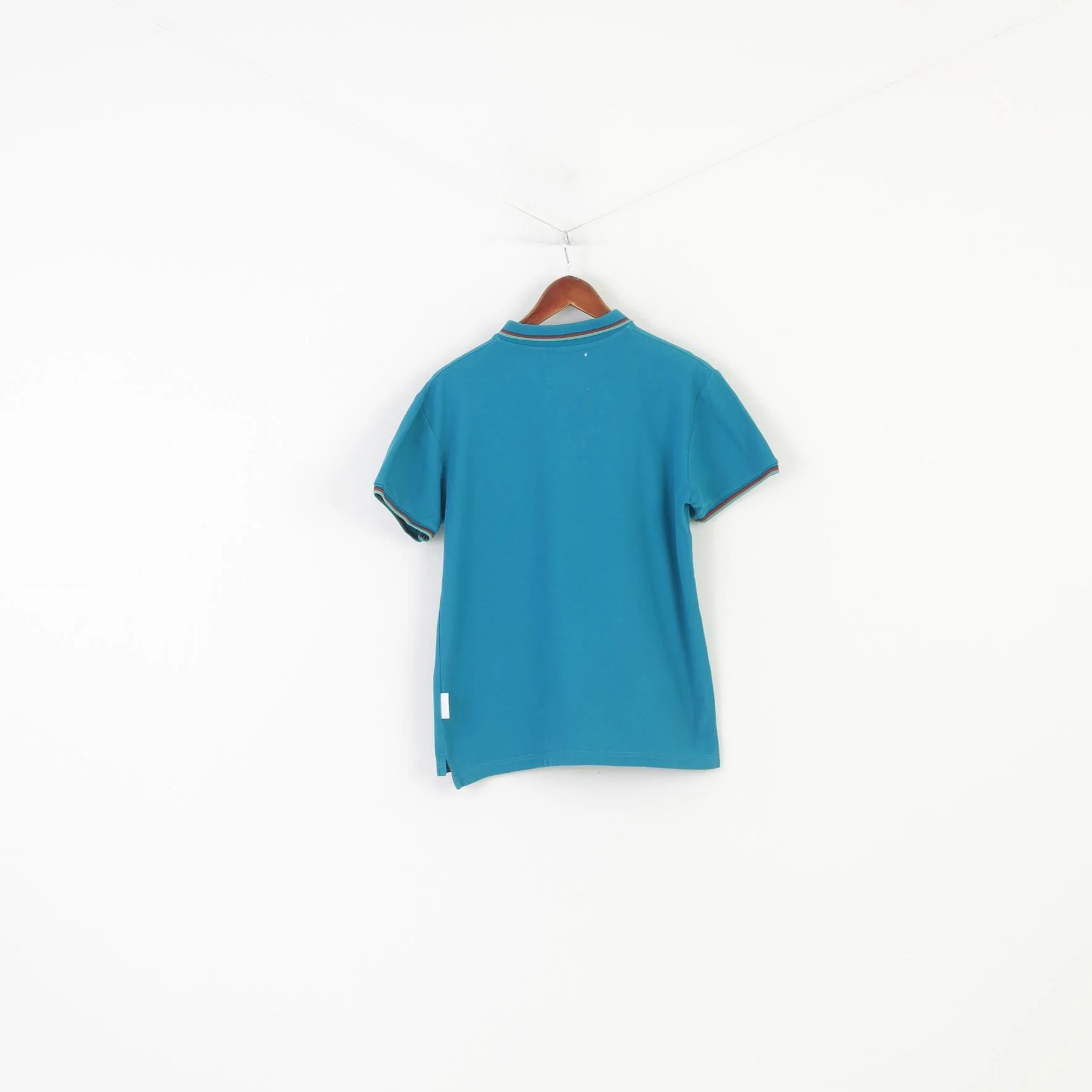 Humor Men XL M Polo Shirt Turquoise Short Sleeve Cotton Summer Vintage Collar Top - Image 7