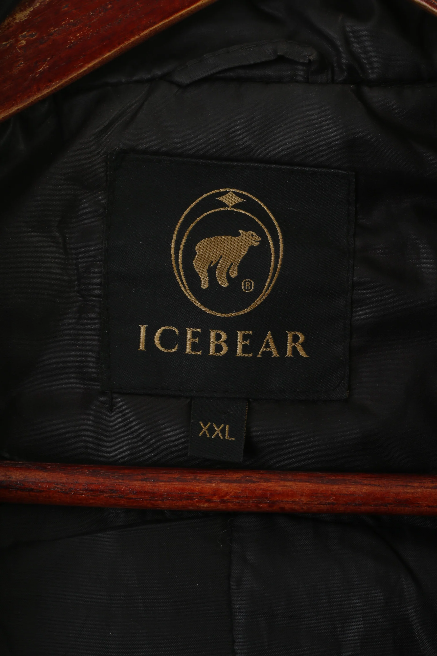 Icebear Women XXL (XL) Jacket Black Padded Hood Full Zipper Shiny Top - Image 4