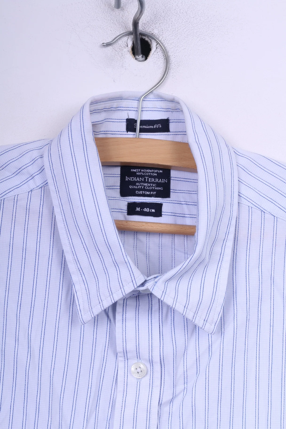 Indian Terrain Mens M (S) Casual Shirt Short Sleeve Striped Premium 60's Custom Fit - Image 2