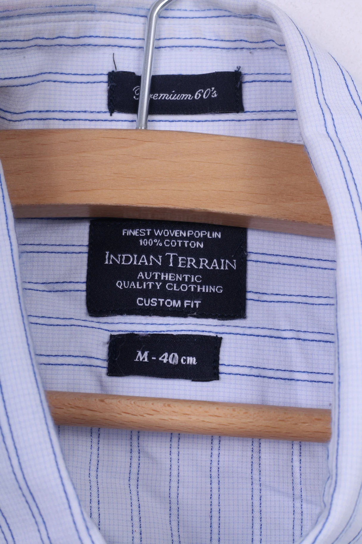 Indian Terrain Mens M (S) Casual Shirt Short Sleeve Striped Premium 60's Custom Fit - Image 5