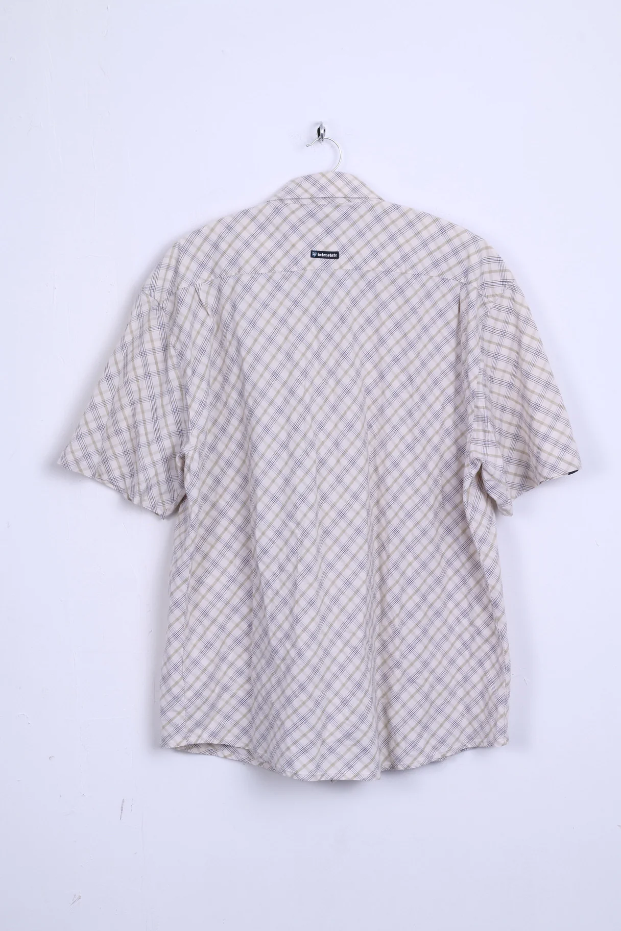 Interstate Mens 2XL Casual Shirt Short Sleeve Beige XXL - Image 6