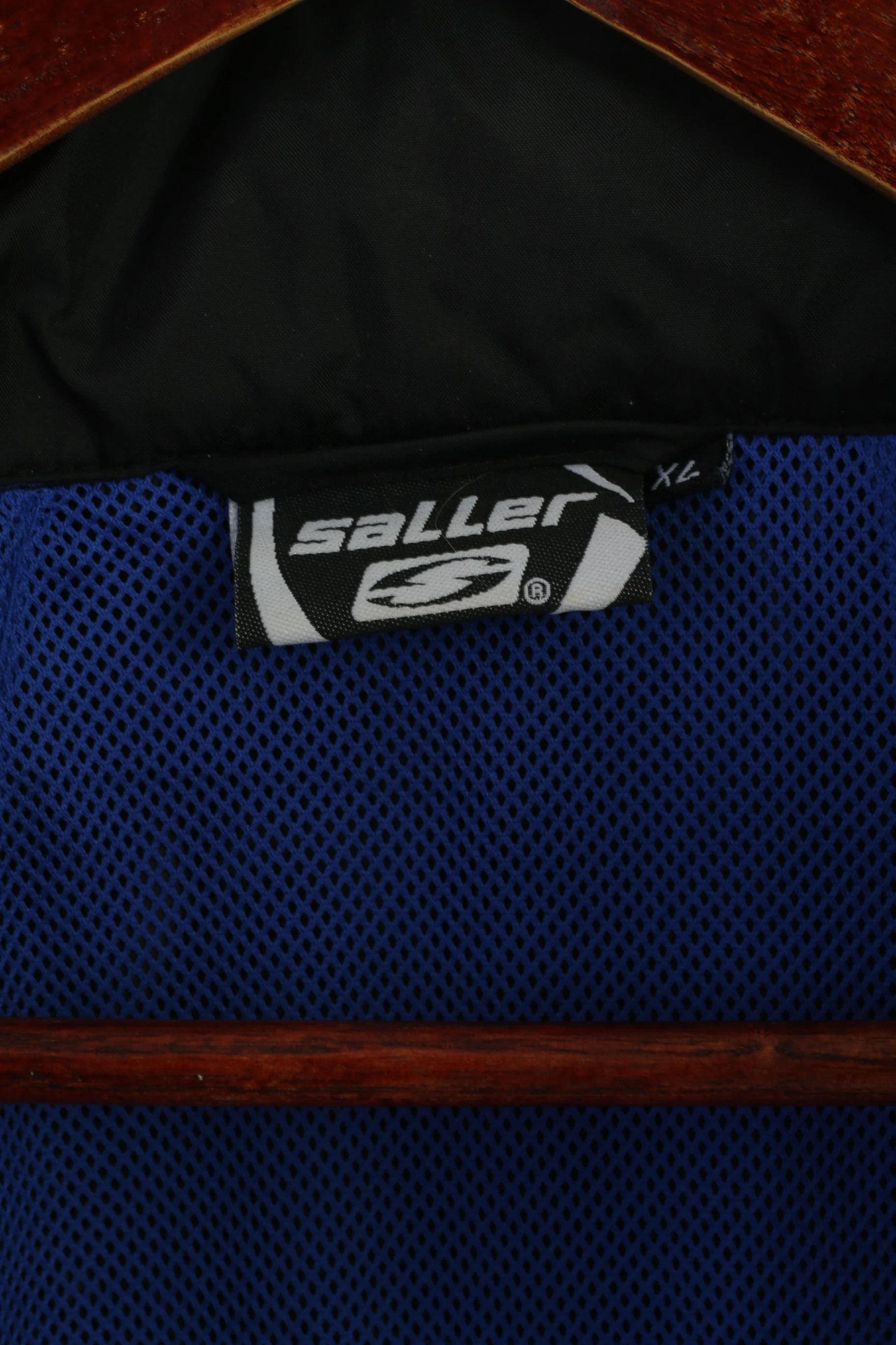 Saller Men XL Jacket Blue Nylon Waterproof Athlets Hidden Hood Zip Up Top - Image 4