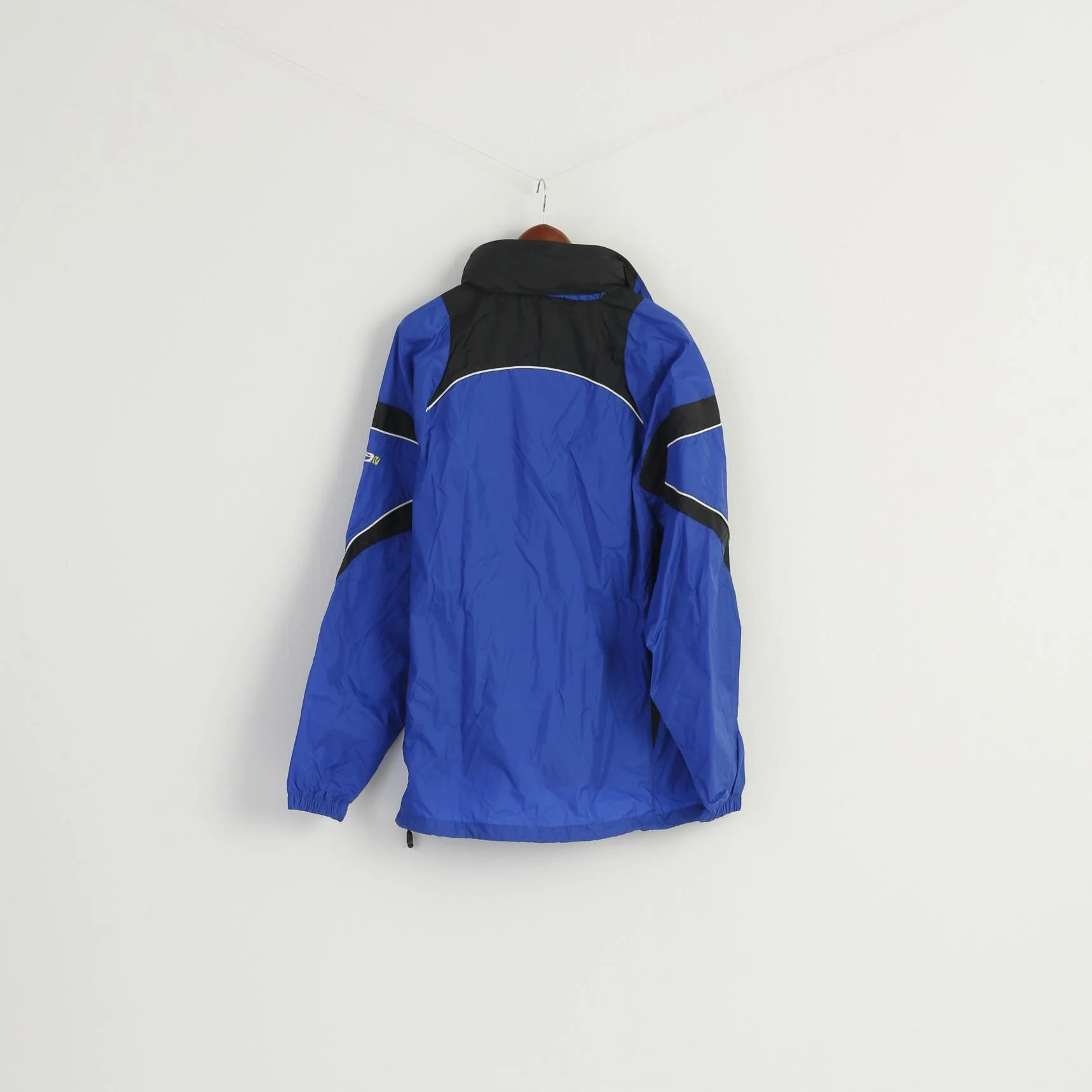 Saller Men XL Jacket Blue Nylon Waterproof Athlets Hidden Hood Zip Up Top - Image 6