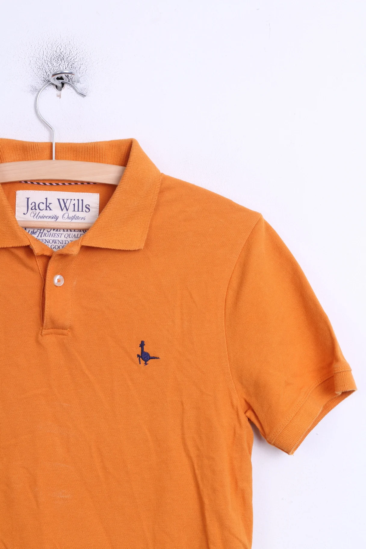 Jack Willis Mens XS Polo Shirt Orange Cotton University Oufitters - Image 2