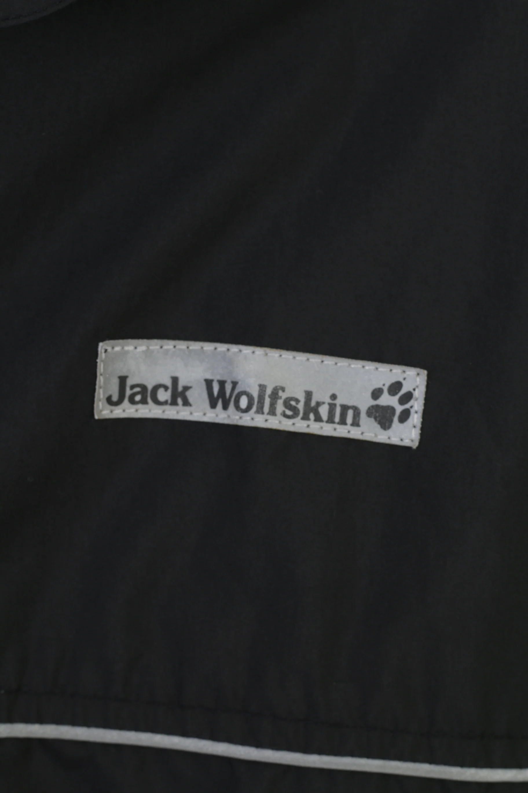 Jack Wolfskin Men XL Jacket Black Full Zipper Collar Back Fleece Vintage Sport Top - Image 4