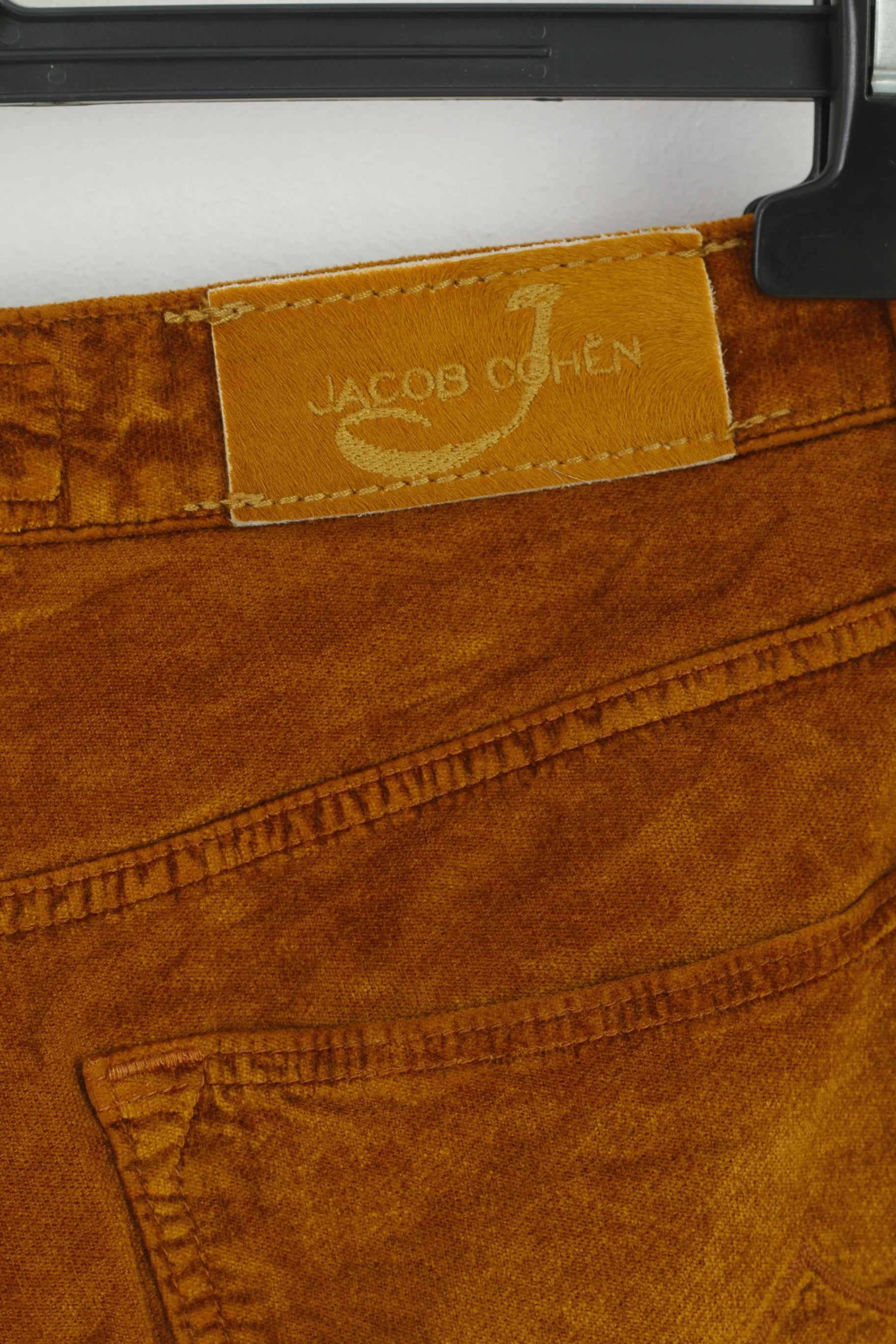 Jacob Cohen Women 27 Trousers Mustard Shiny Luxury Handmade Cotton Skinny Pants - Image 6