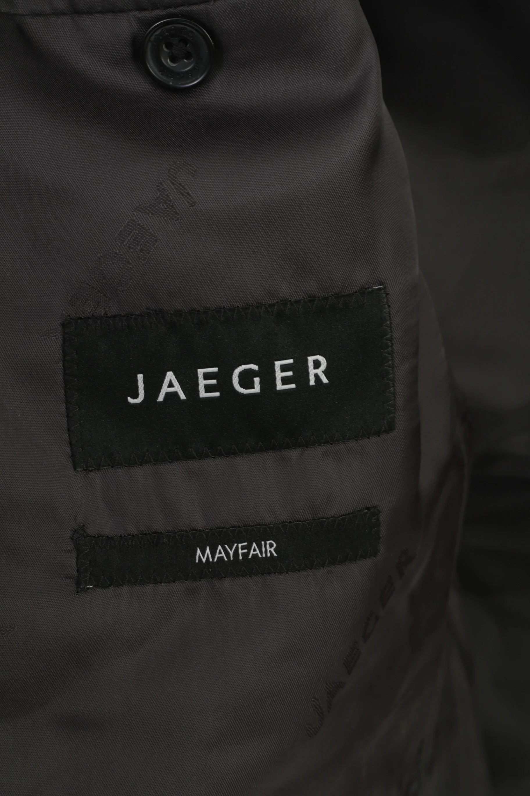 Jaeger Men 40 Blazer Wool Charcoal Breasted Mayfair Elegant Bottoms Shoulder Pads Jacket - Image 4