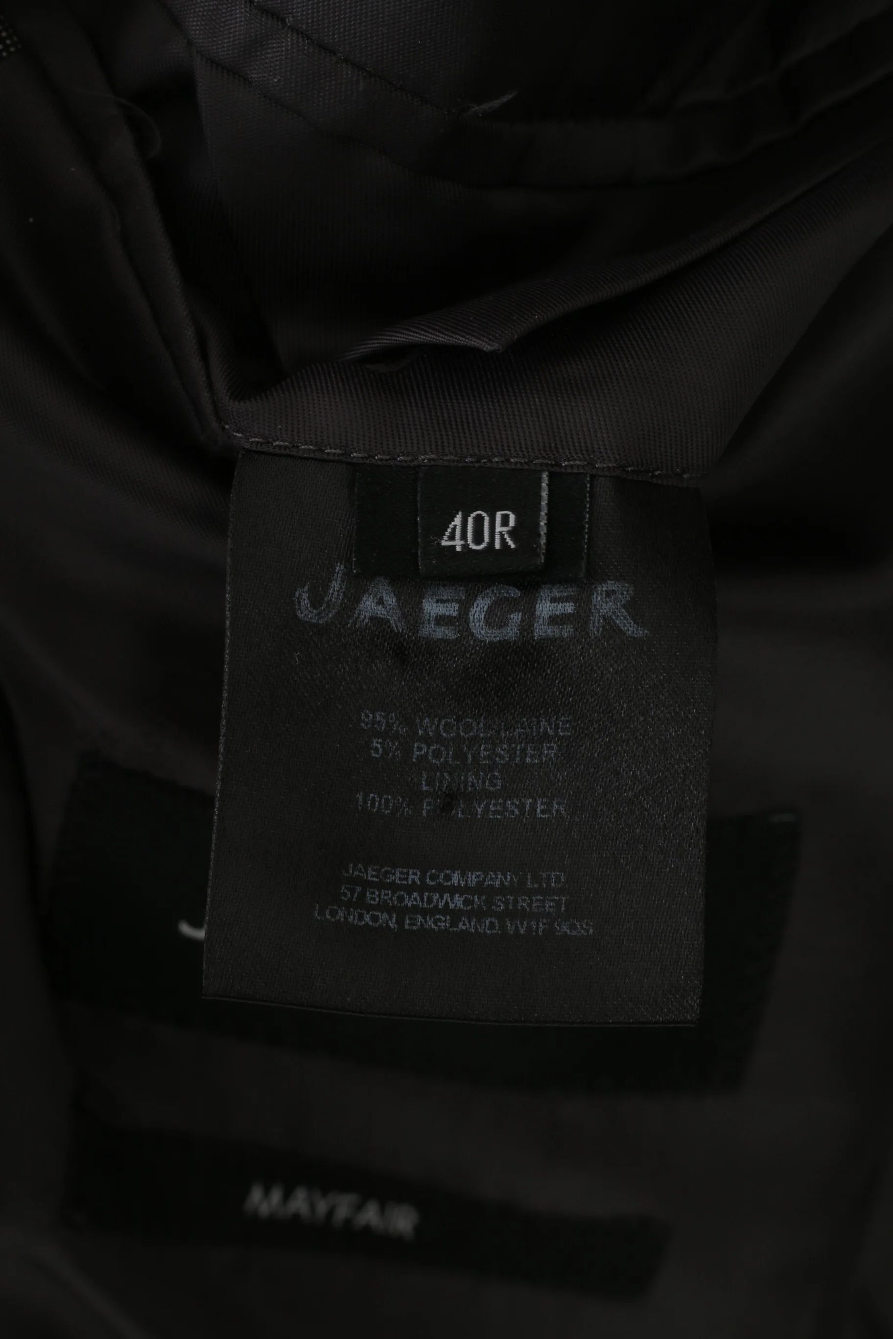 Jaeger Men 40 Blazer Wool Charcoal Breasted Mayfair Elegant Bottoms Shoulder Pads Jacket - Image 5