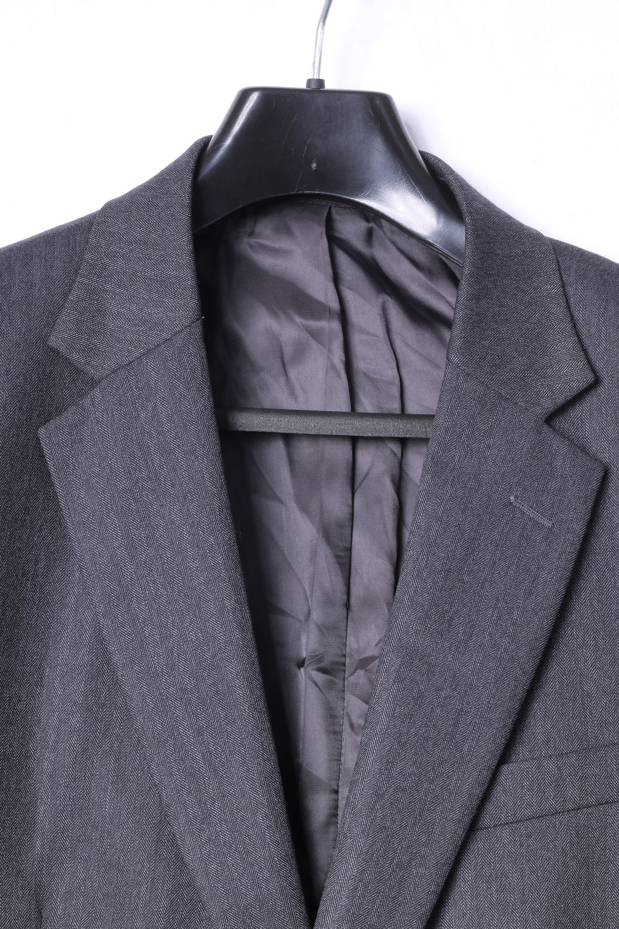 Jaeger Men 42 Blazer Charcoal 100% Wool Mayfair Single Breasted Jacket - Image 3