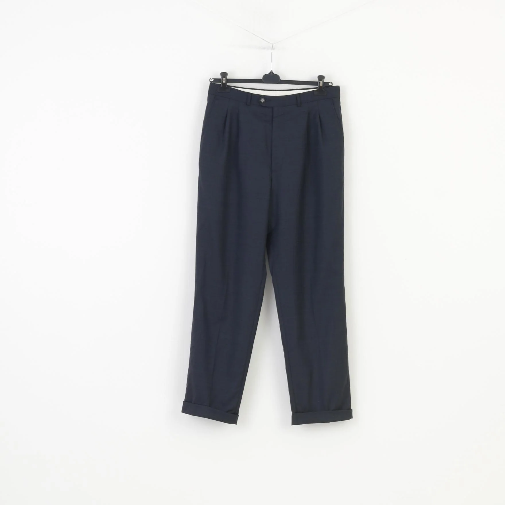 Jaeger Men 50 Trousers Navy Reda Vintage Elegant Wool Navy Suit Pants
