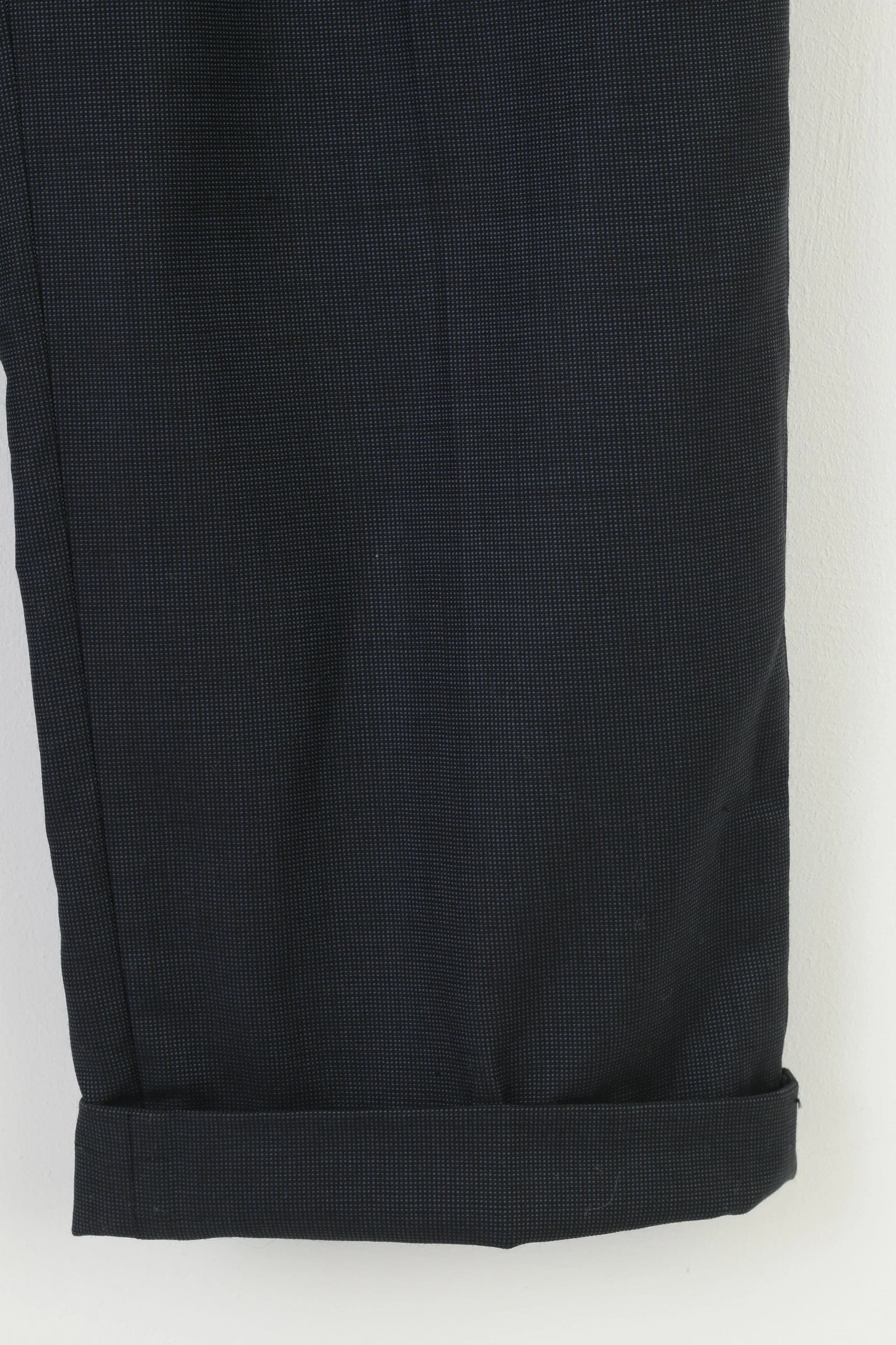 Jaeger Men 50 Trousers Navy Reda Vintage Elegant Wool Navy Suit Pants - Image 3