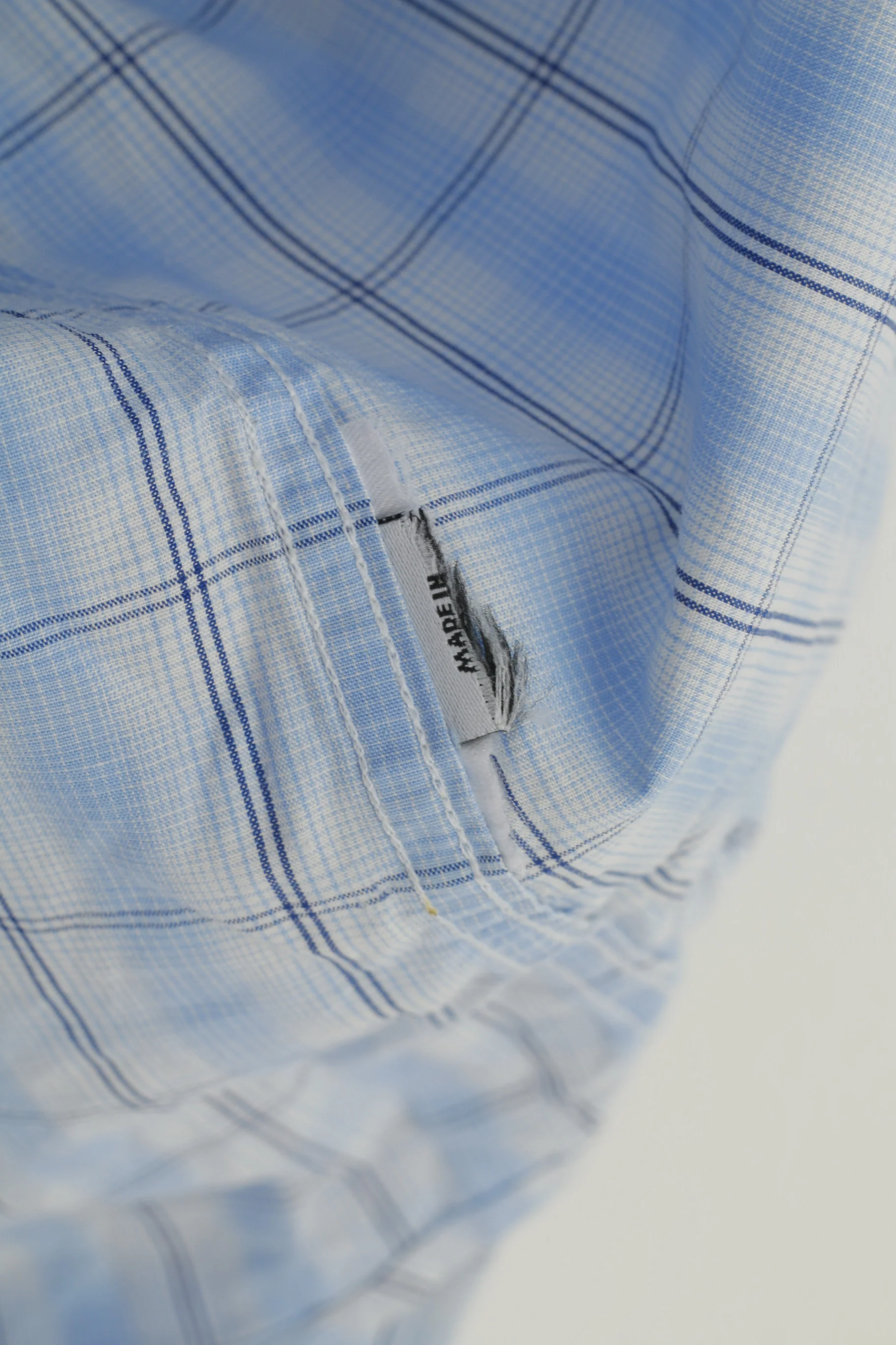 Jaeger Men M Casual Shirt Checkered Long Sleeve Blue Cotton Classic Top - Image 5