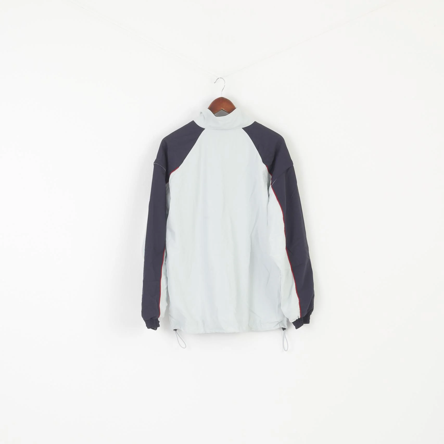Jako Men L Jacket Blue Navy Vintage Sportswear Full Zipper Removable Sleeve Top - Image 7