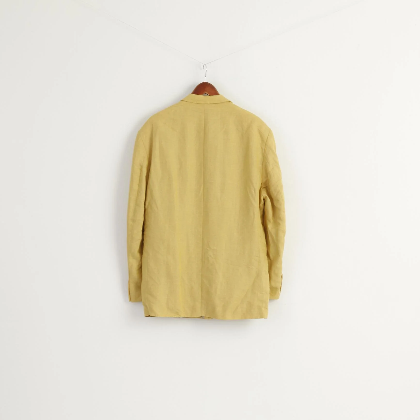 James B. Cook Men's Vintage Blazer - Light Yellow Linen Blend (Size EU 54 / US 44) - Image 7