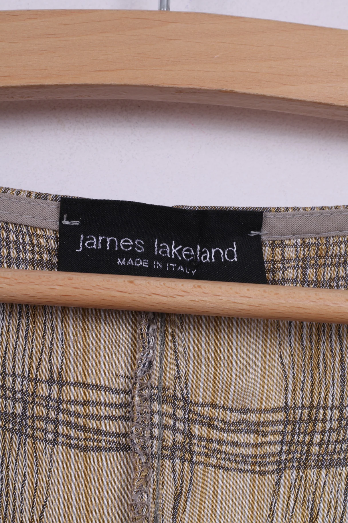 James Lakeland 42 (S)Mini Dress Check Grey Sleeveless Scoop Neck Vintage Italy - Image 3