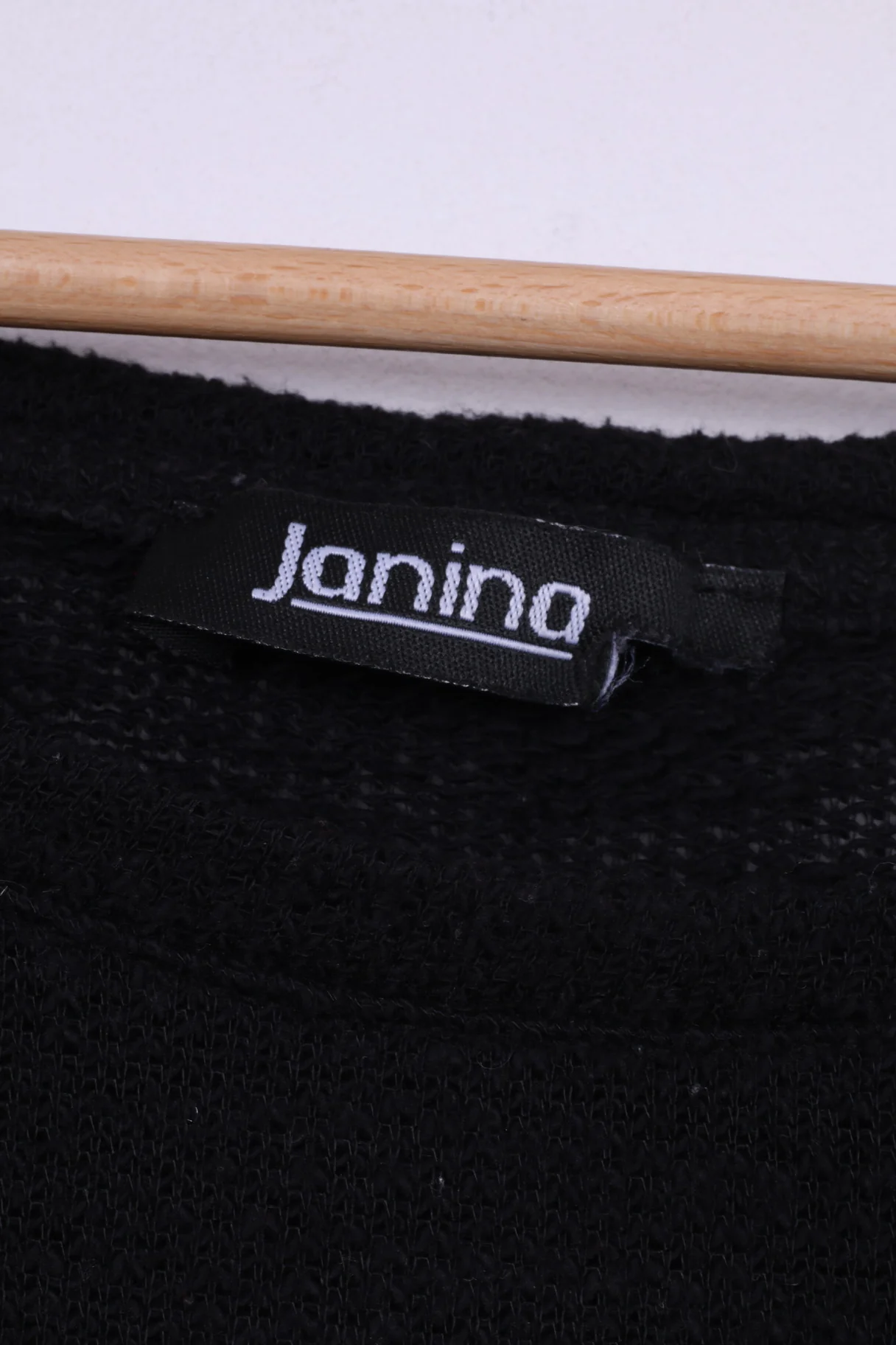 Janina Womens L T-Shirt Crew Neck Knitted Black Smaile Graphic Summer Top - Image 4