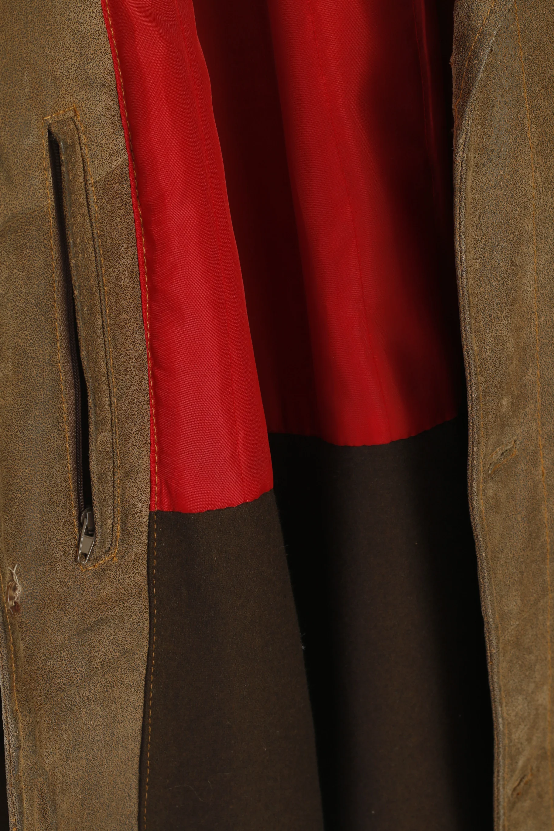 JC Collection Men 54 44 L Coat Brown Leather Retro Single Breasted Lined Top - Image 7