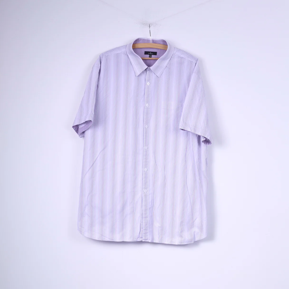 Jeff Banks London Mens 3XL Casual Shirt White Striped Cotton Short Sleeve Top